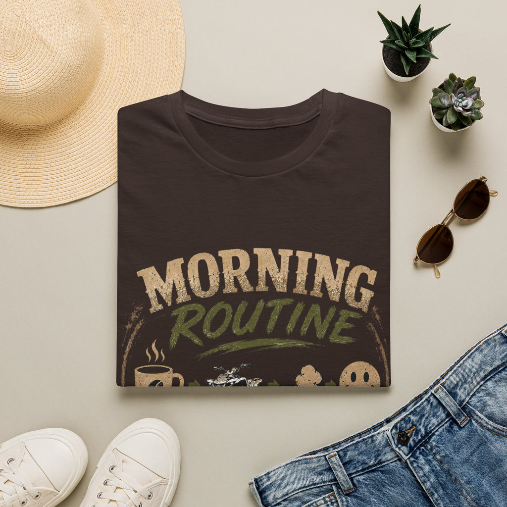 Morning Routine T-Shirt — “Coffee. ATV. Repeat.” Outdoor Adventure Graphic Tee
