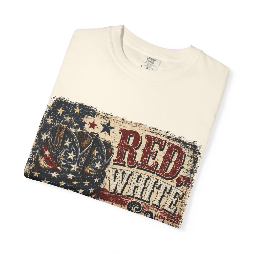Patriotic "Red White & Boots" T-Shirt — American Flag Cowboy Boot Tee
