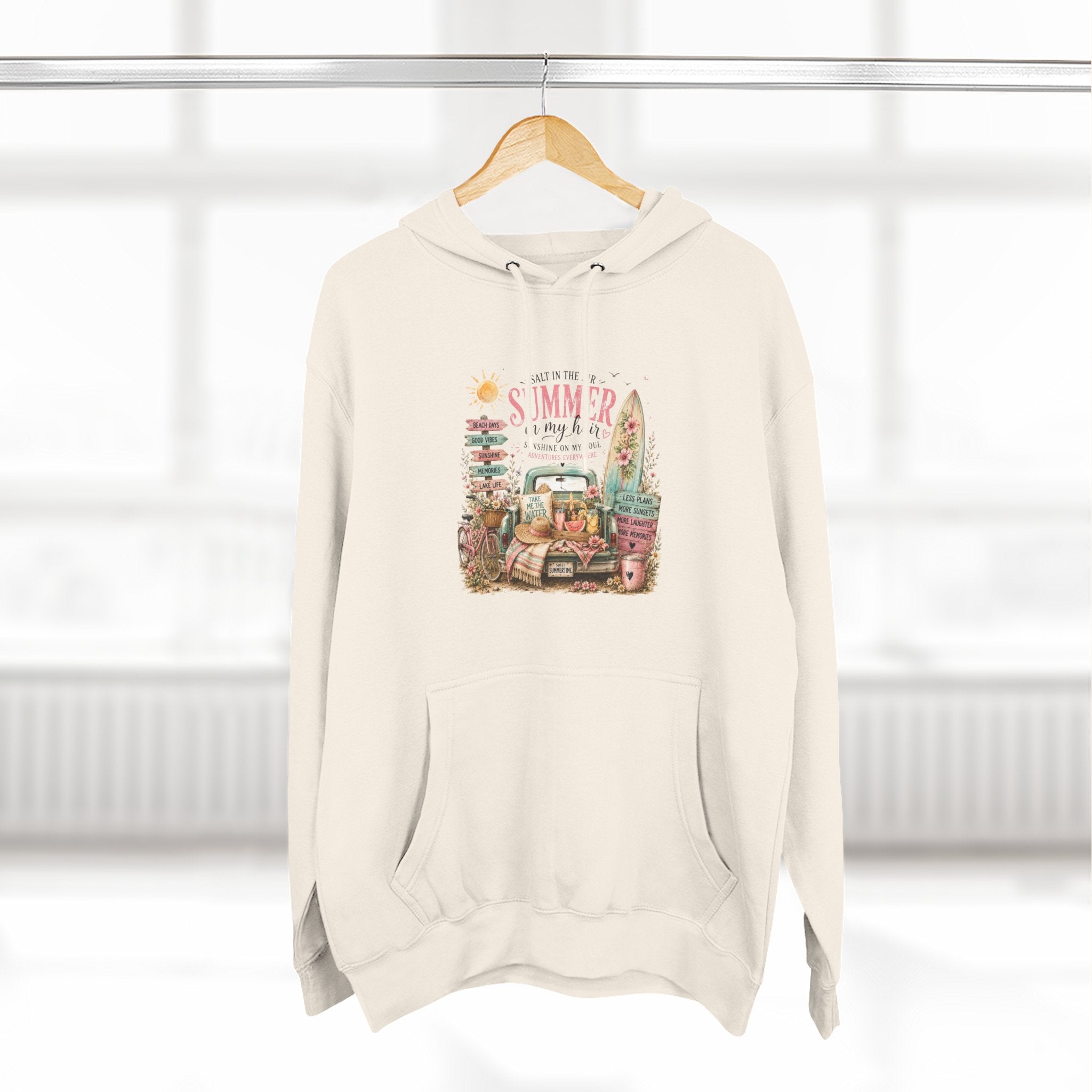 Salt in the Air Summer In my Hair - Women's Pull Over Hoodie