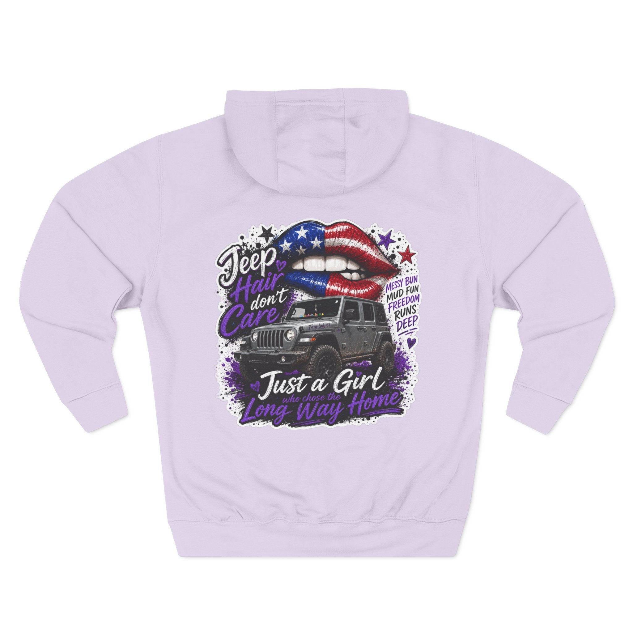 Patriotic 'Jeep Ain't Just a Girl Thing' – Graphic Fleece Pullover Jeep Driver Hoodie