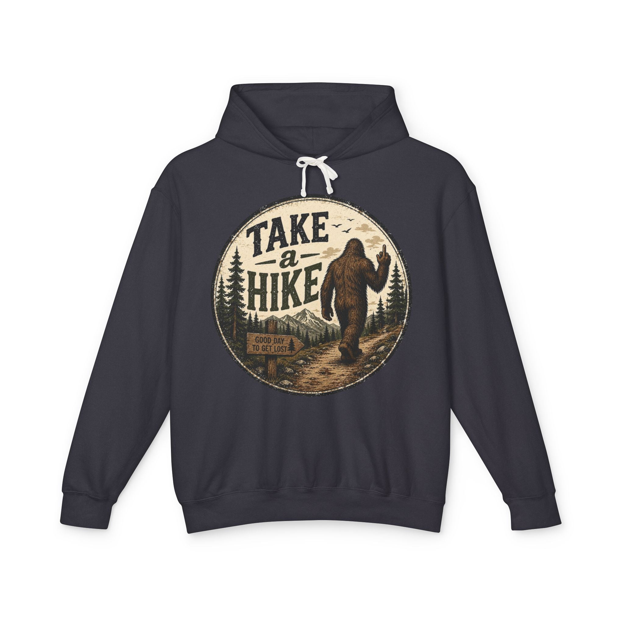 Take a Hike Hoodie — Vintage Bigfoot Nature Graphic Hooded Sweatshirt