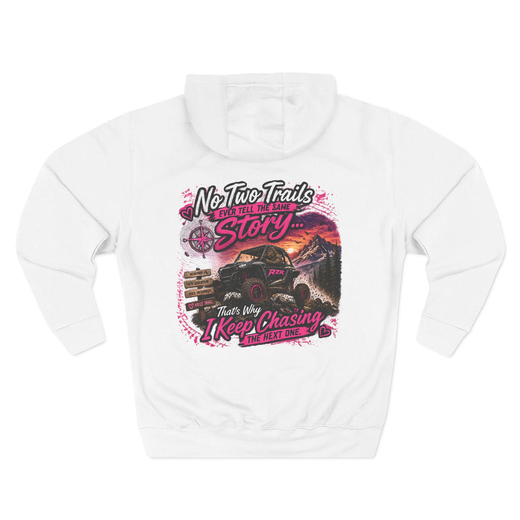 Adventure Off-Road Hoodie — "No Two Trails Ever Tell the Same Story" Graphic