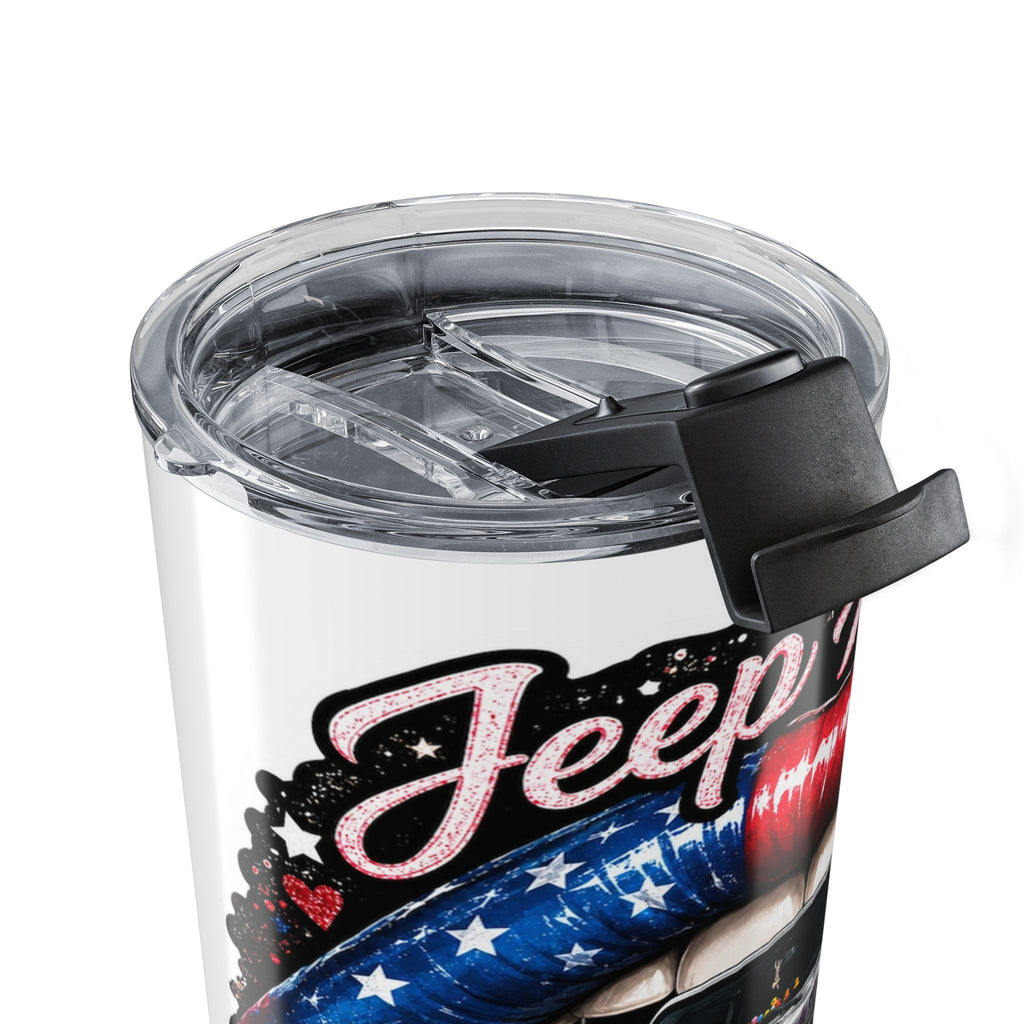 20oz Jeep Tumbler — "Keep Haulin' Don't Care" Patriotic Off‑Road Travel Mug