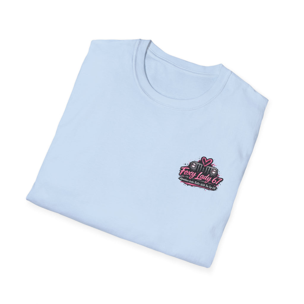Lets Get Naked Jeep (design on front and back) Softstyle T-Shirt