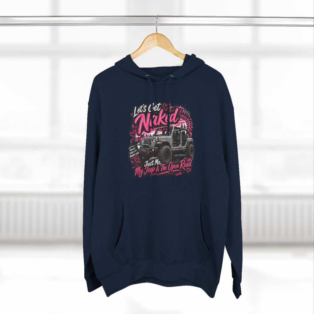 Jeep 'Let's Get Naked' Graphic Hoodie — Off-Road Adventure Pullover