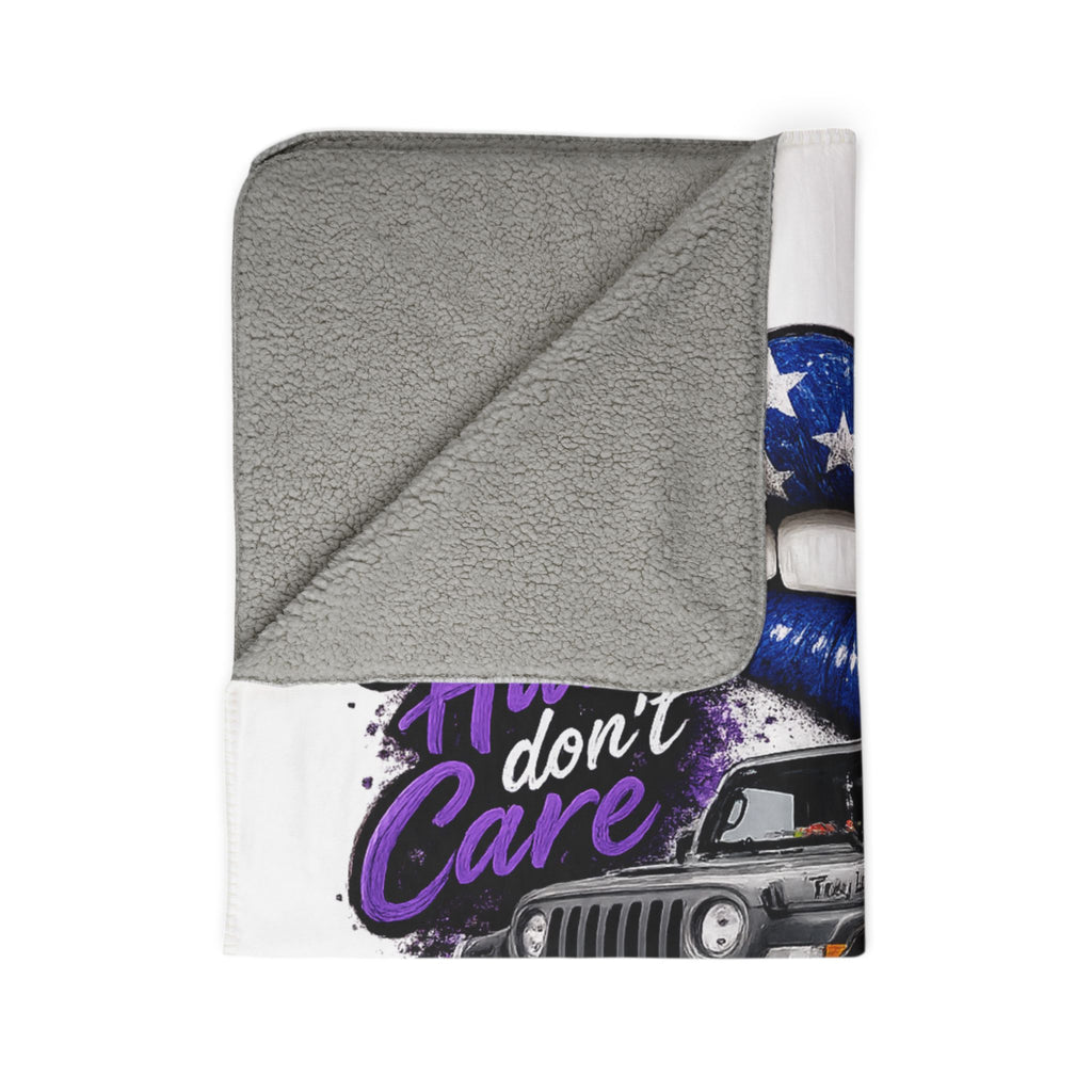 Jeep Hair Don't Care Fleece Sherpa Blanket – "Just a Girl Who Chose the Long Way Home"