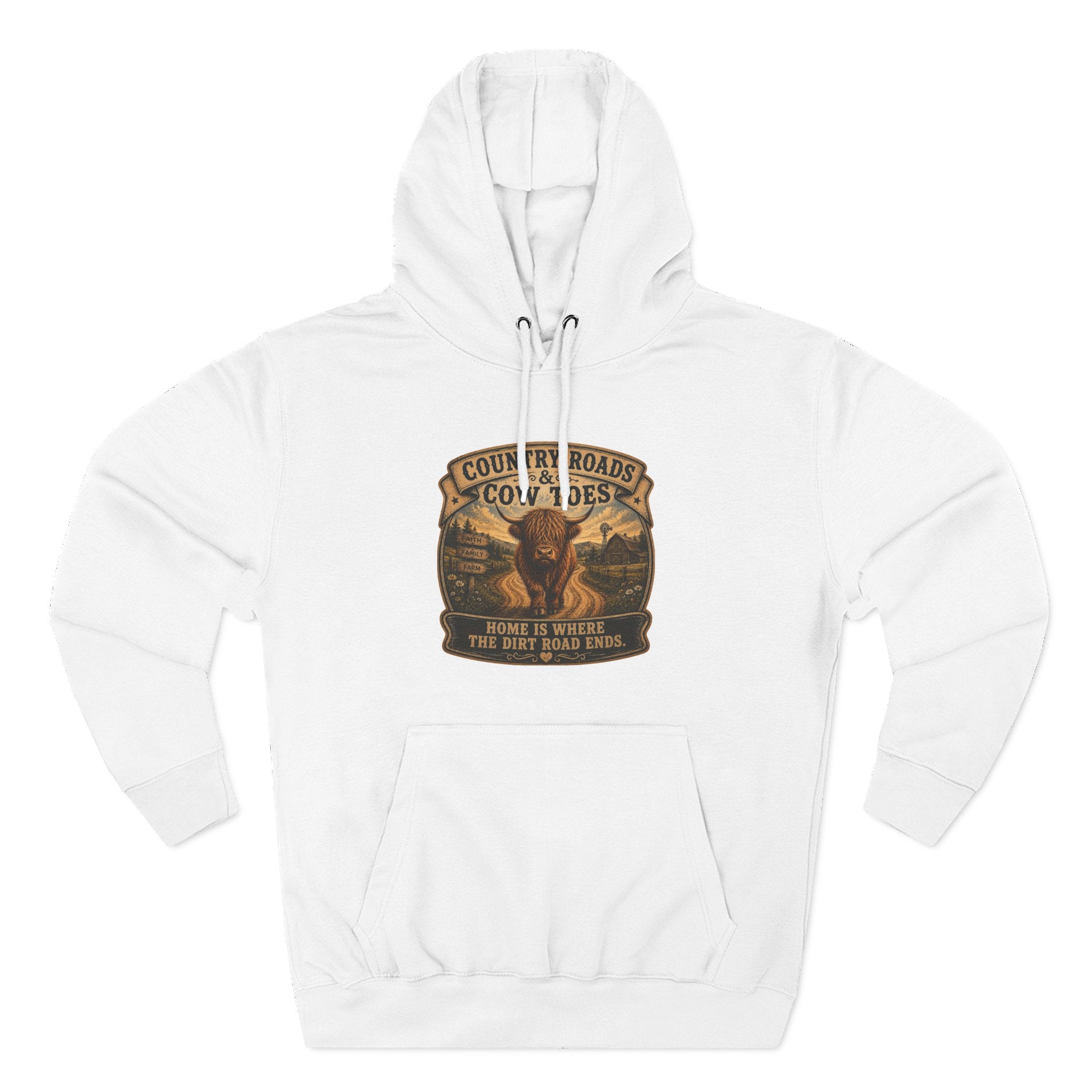 Country Roads Cow Toes three-Panel Fleece Hoodie