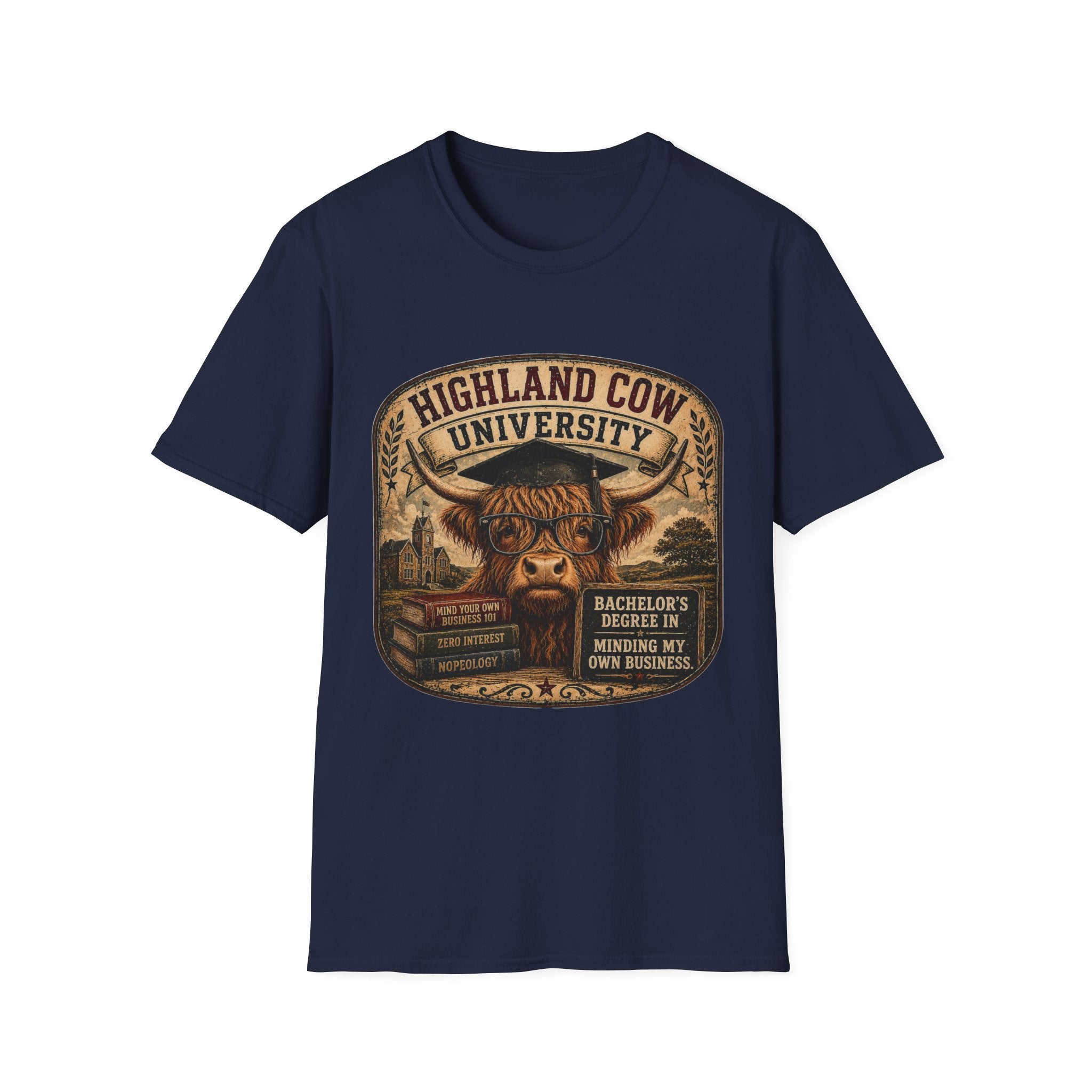 Highland Cow University Unisex Softstyle T-Shirt