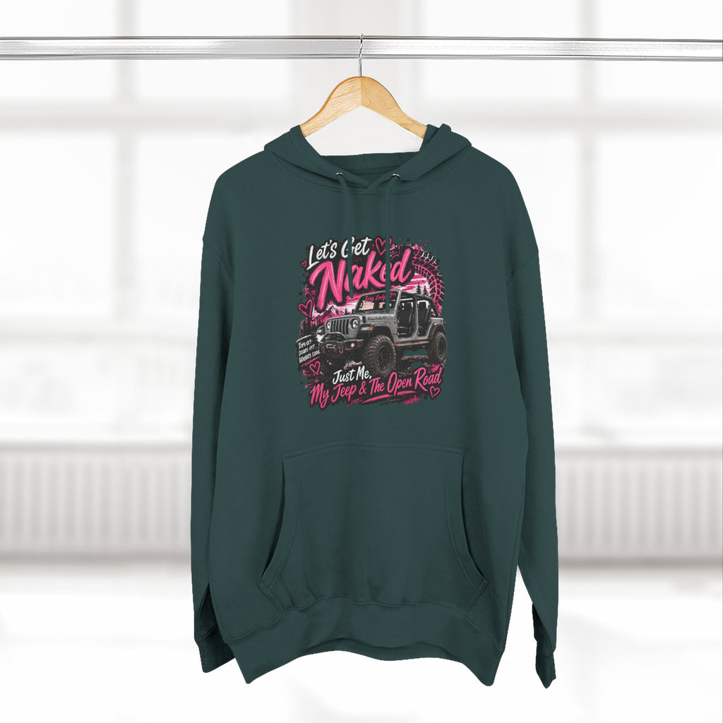 Jeep 'Let's Get Naked' Graphic Hoodie — Off-Road Adventure Pullover