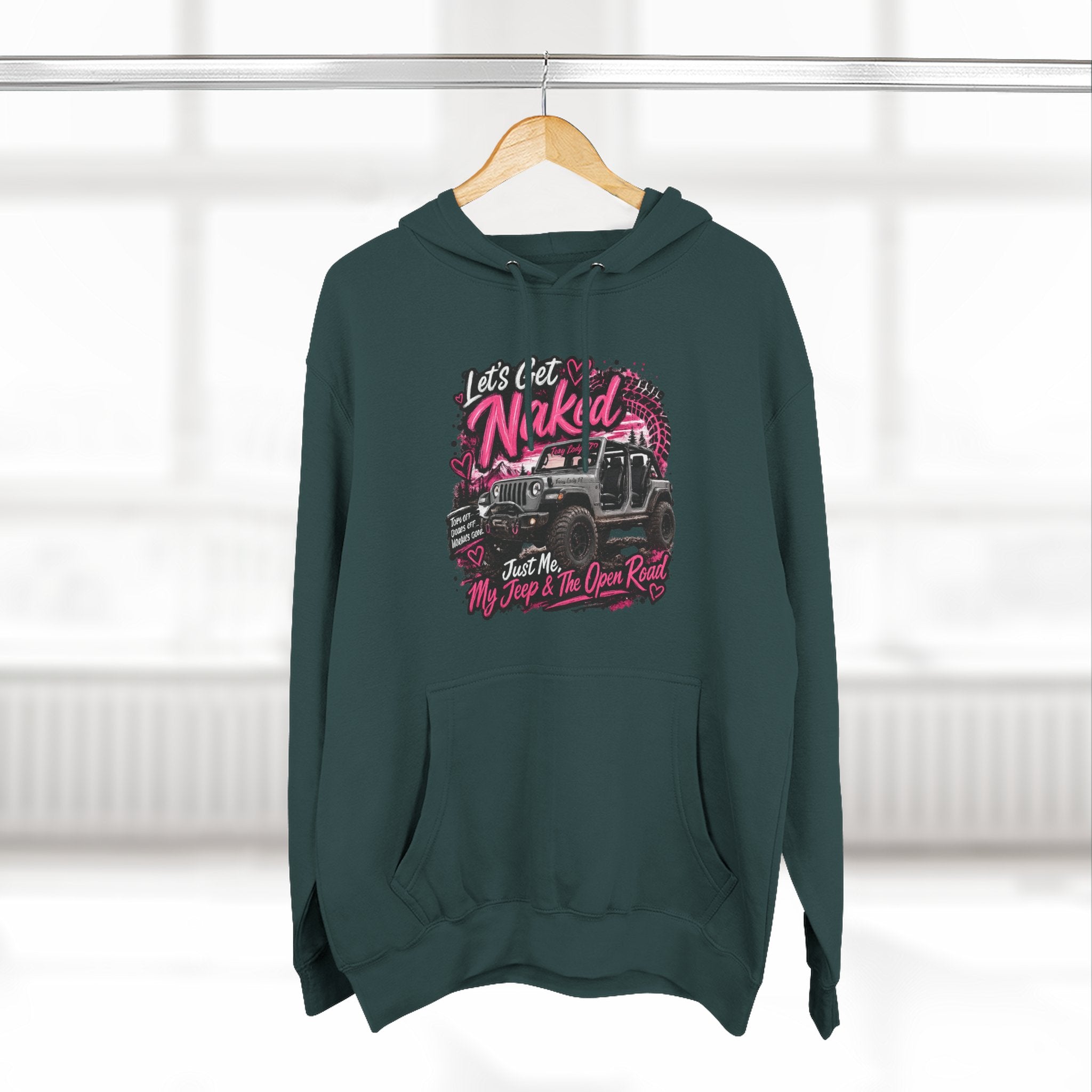Jeep 'Let's Get Naked' Graphic Hoodie — Off-Road Adventure Pullover