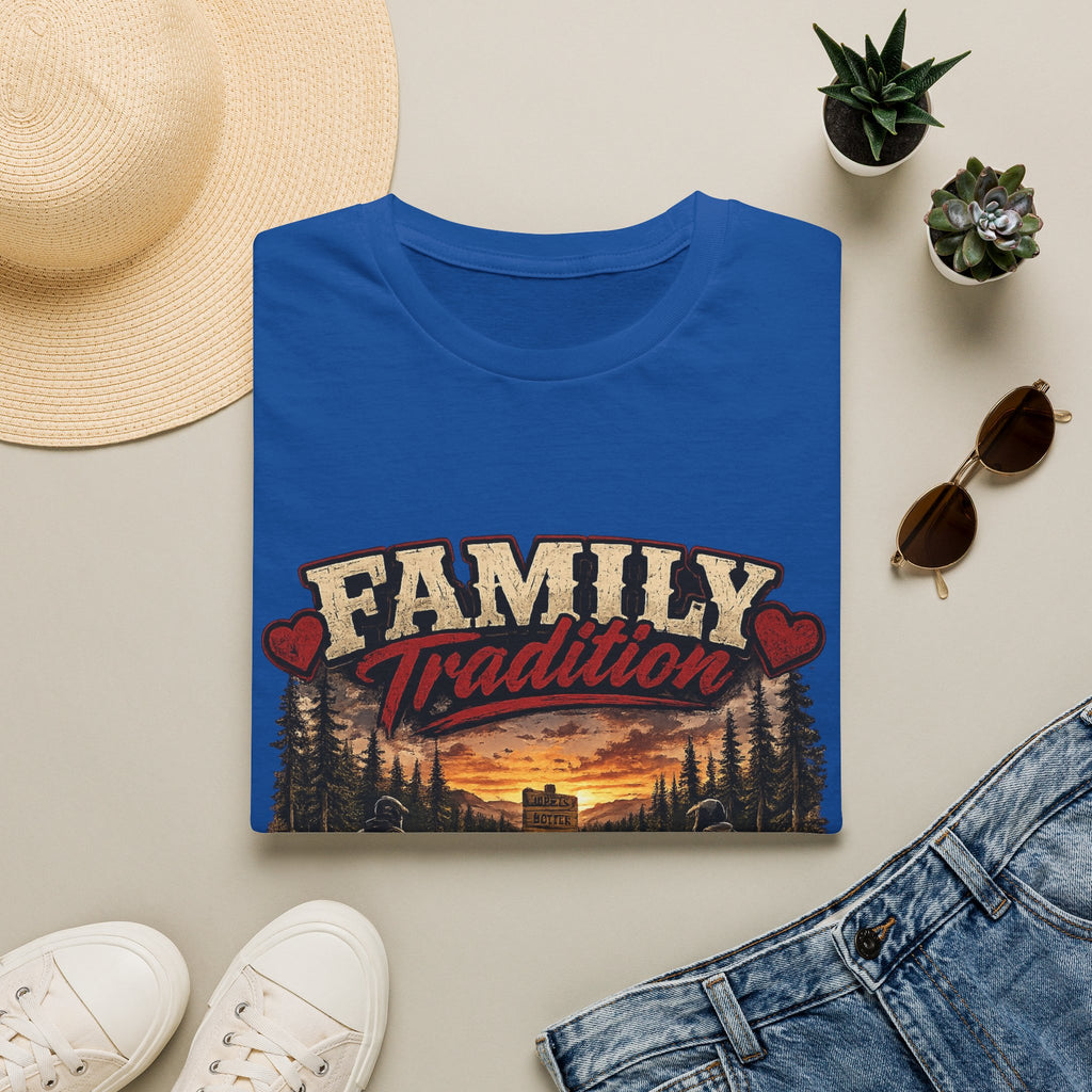 Family Tradition T-Shirt — 'Some Families We Gather Around A Table, We Gather Around A Trailhead' Outdoor Camping Tee