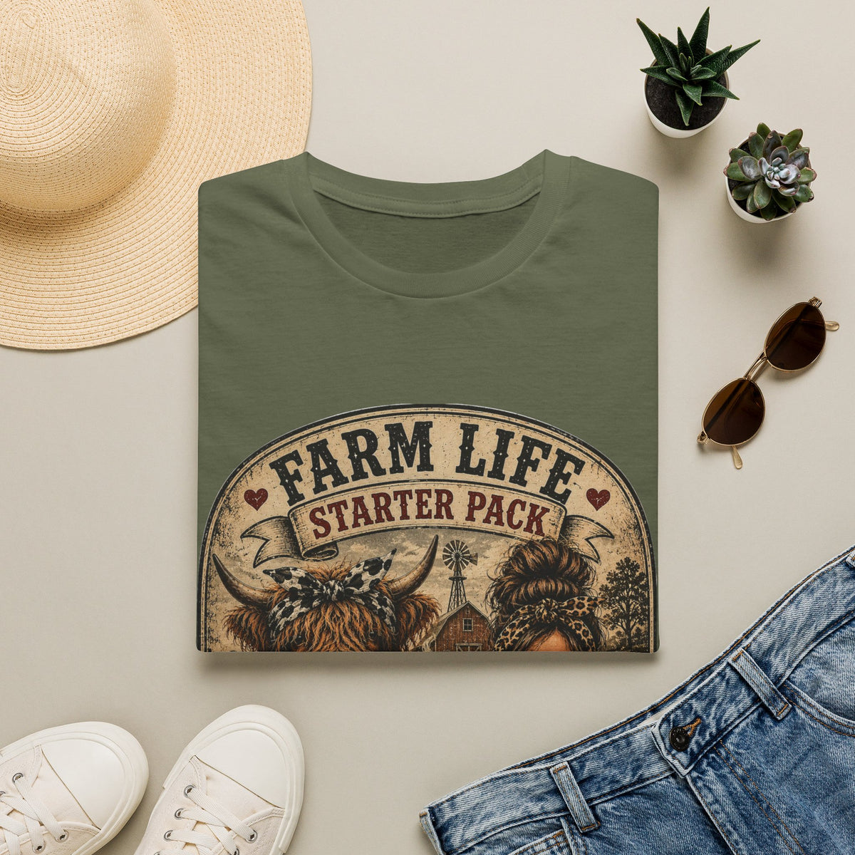 Farm Life Highland Cow Unisex Softstyle T-Shirt