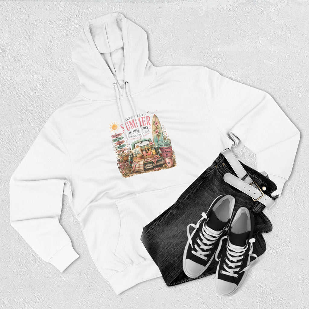 Salt in the Air Summer In my Hair - Women's Pull Over Hoodie