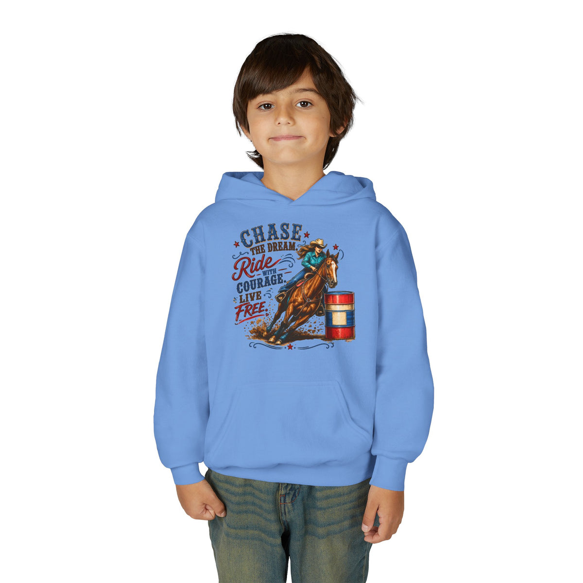 Chase the Dream with Courage Youth Heavy Blend Hooded Sweatshirt
