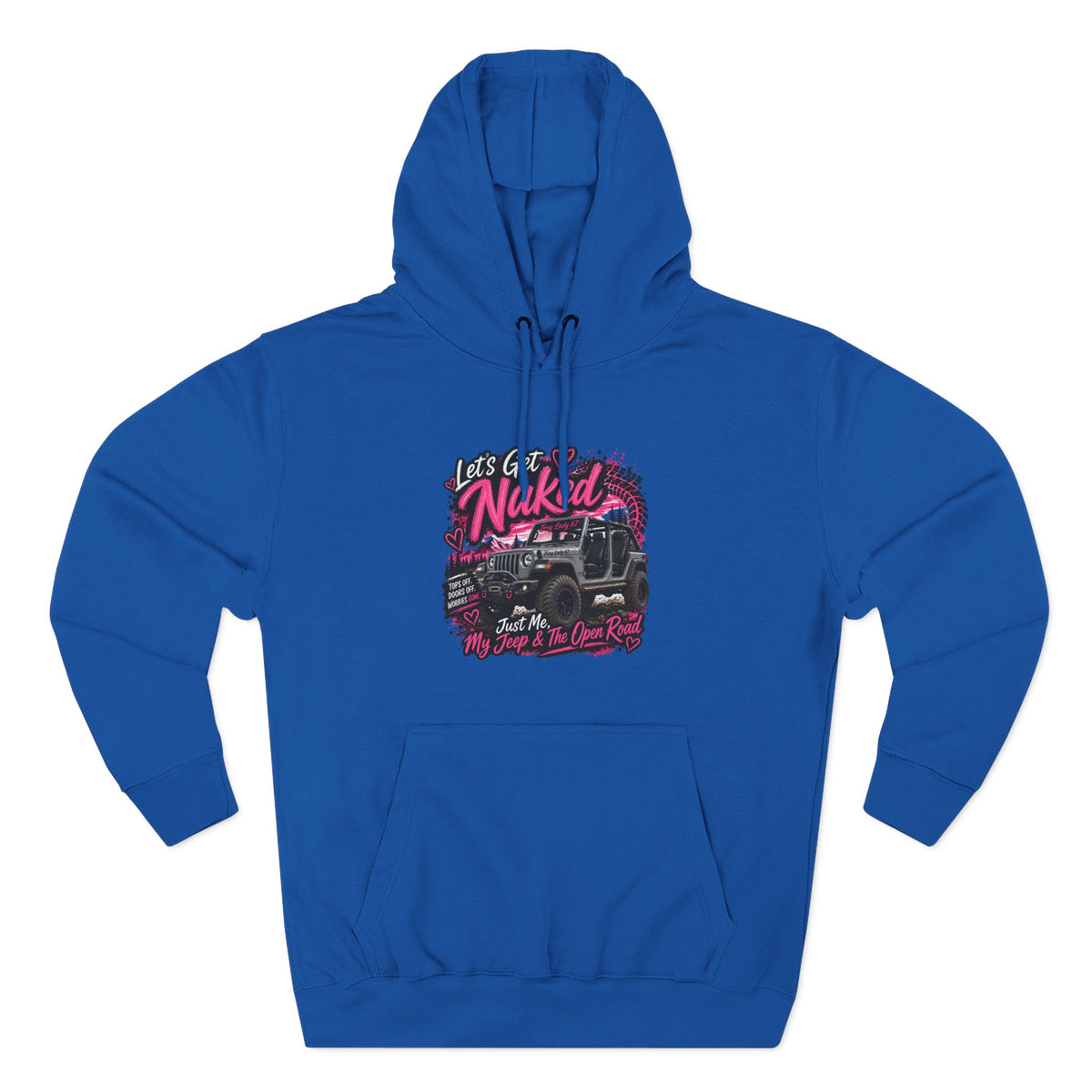 Jeep 'Let's Get Naked' Graphic Hoodie — (Pink) Off-Road Adventure Pullover