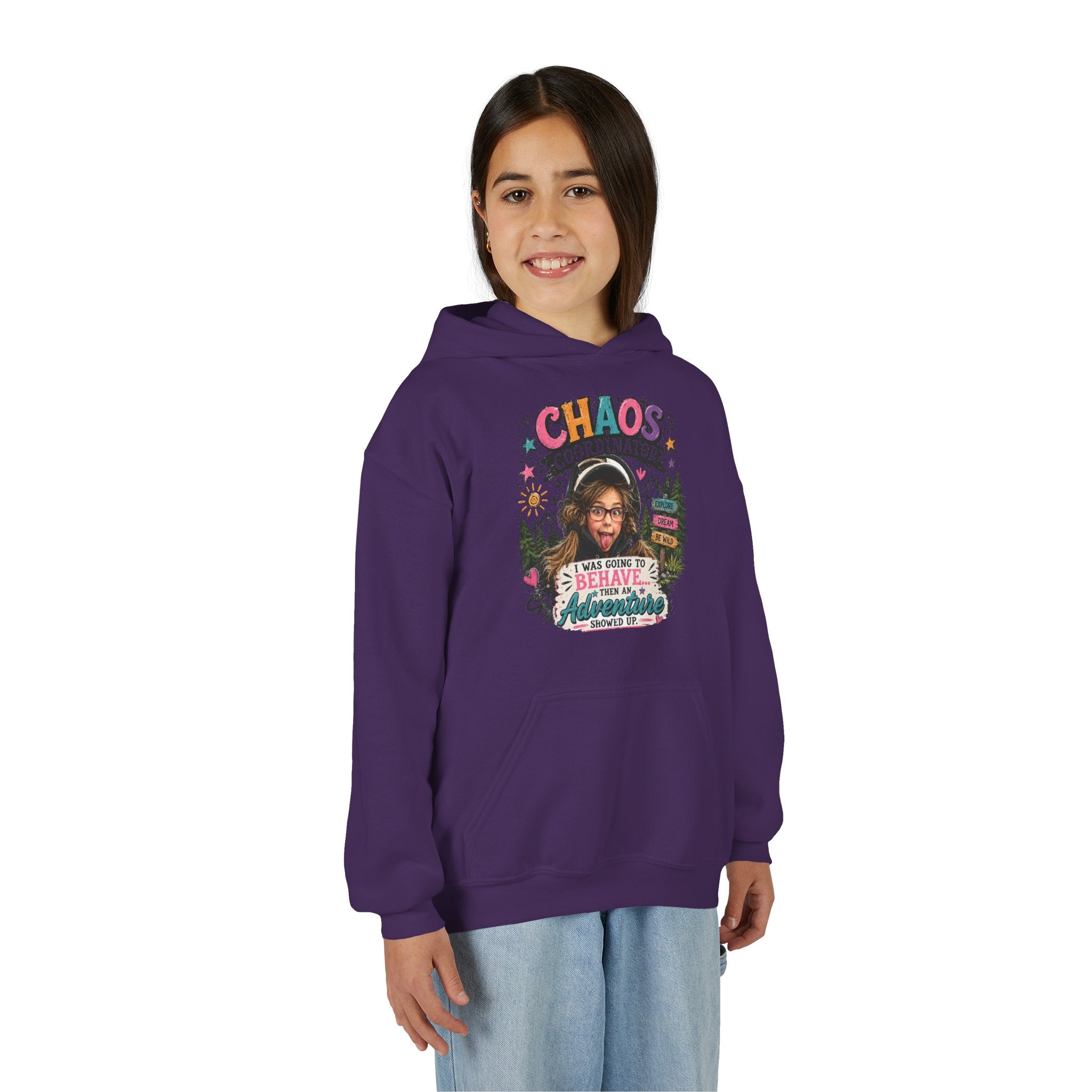 Youth Hoodie - "Chaos Coordinator" Funny Christmas Sweatshirt for Kids