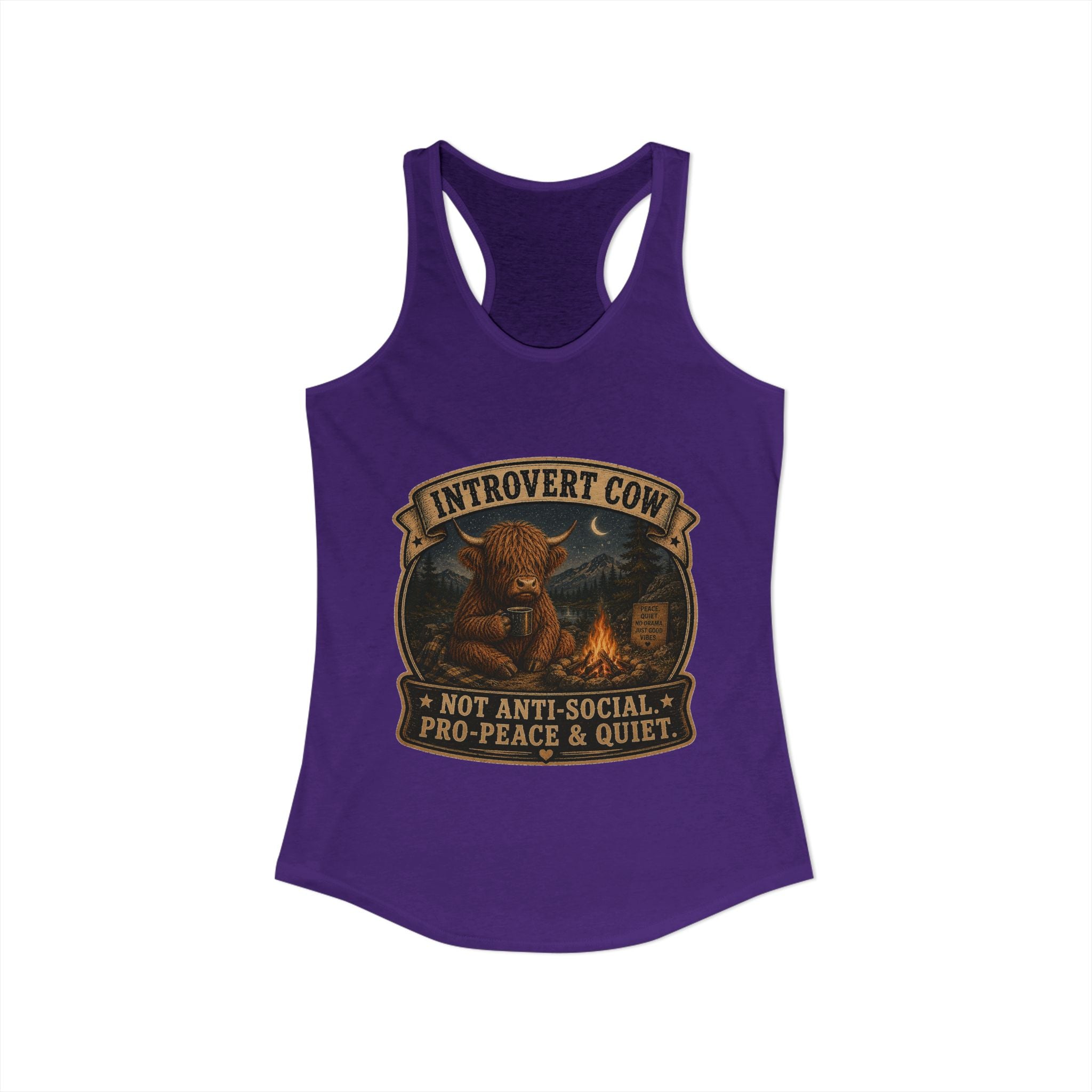 Introvert Highland Cow Women's Ideal Racerback Tank