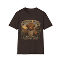 Morning Mood Moo First Questions Later Highland Cow Unisex Softstyle T-Shirt