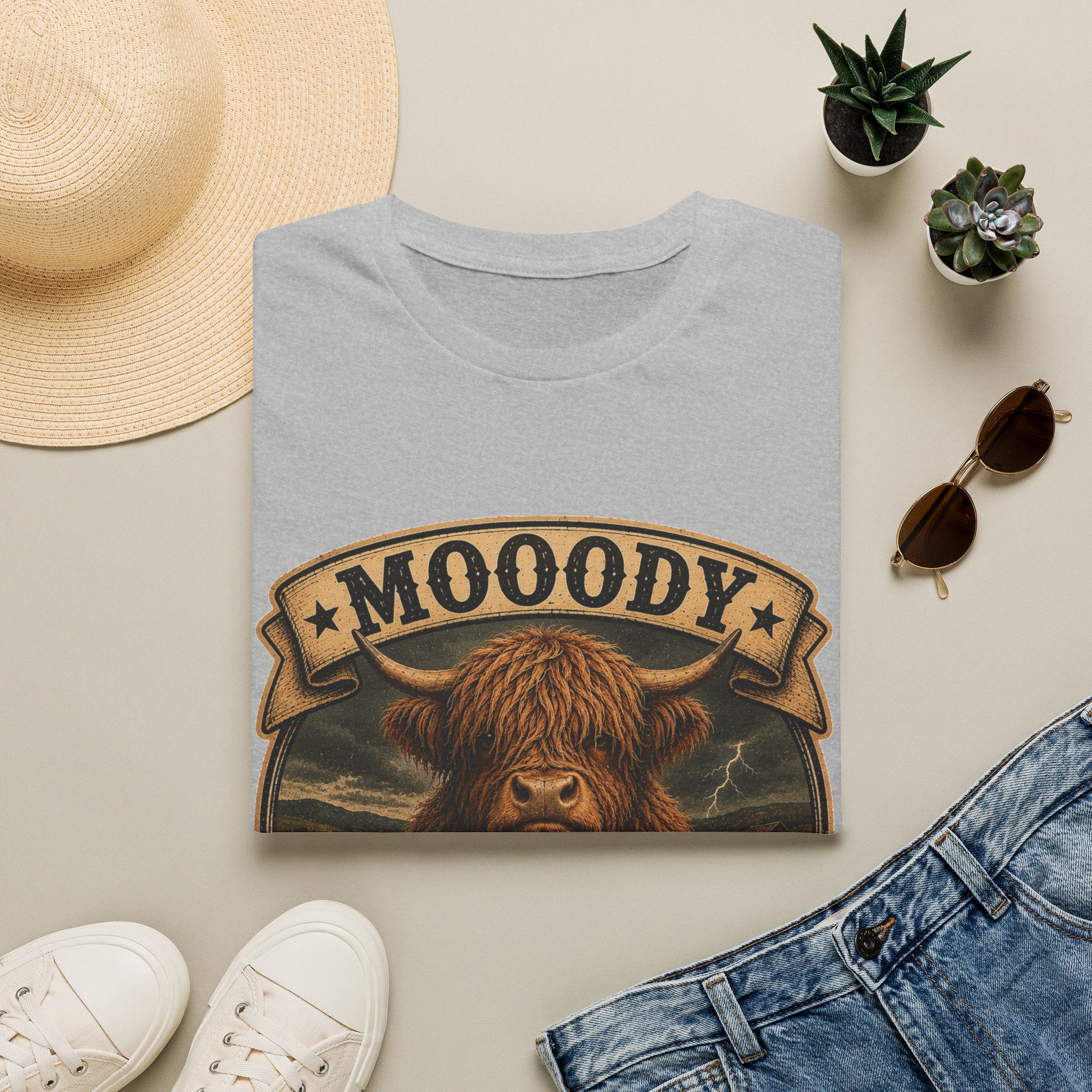 Moody Today's Forecast Highland Cow Unisex Softstyle T-Shirt