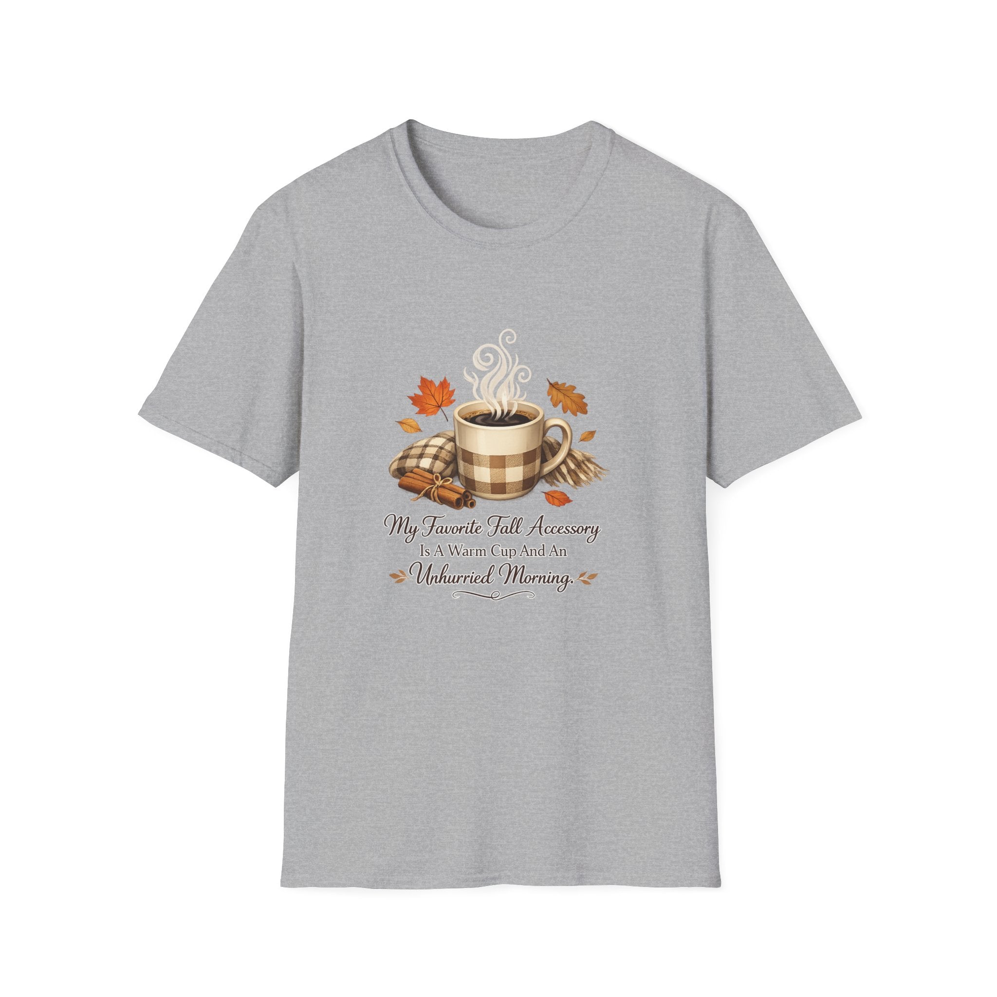 'My Favorite Fall Accessory is a Warm Cup and a Weekend Morning' — Cozy Fall Coffee T-Shirt