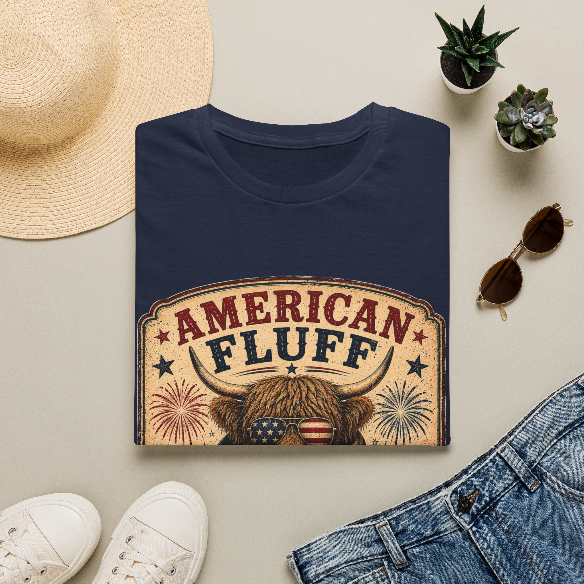 American Fluff Highland Cow Unisex Softstyle T-Shirt