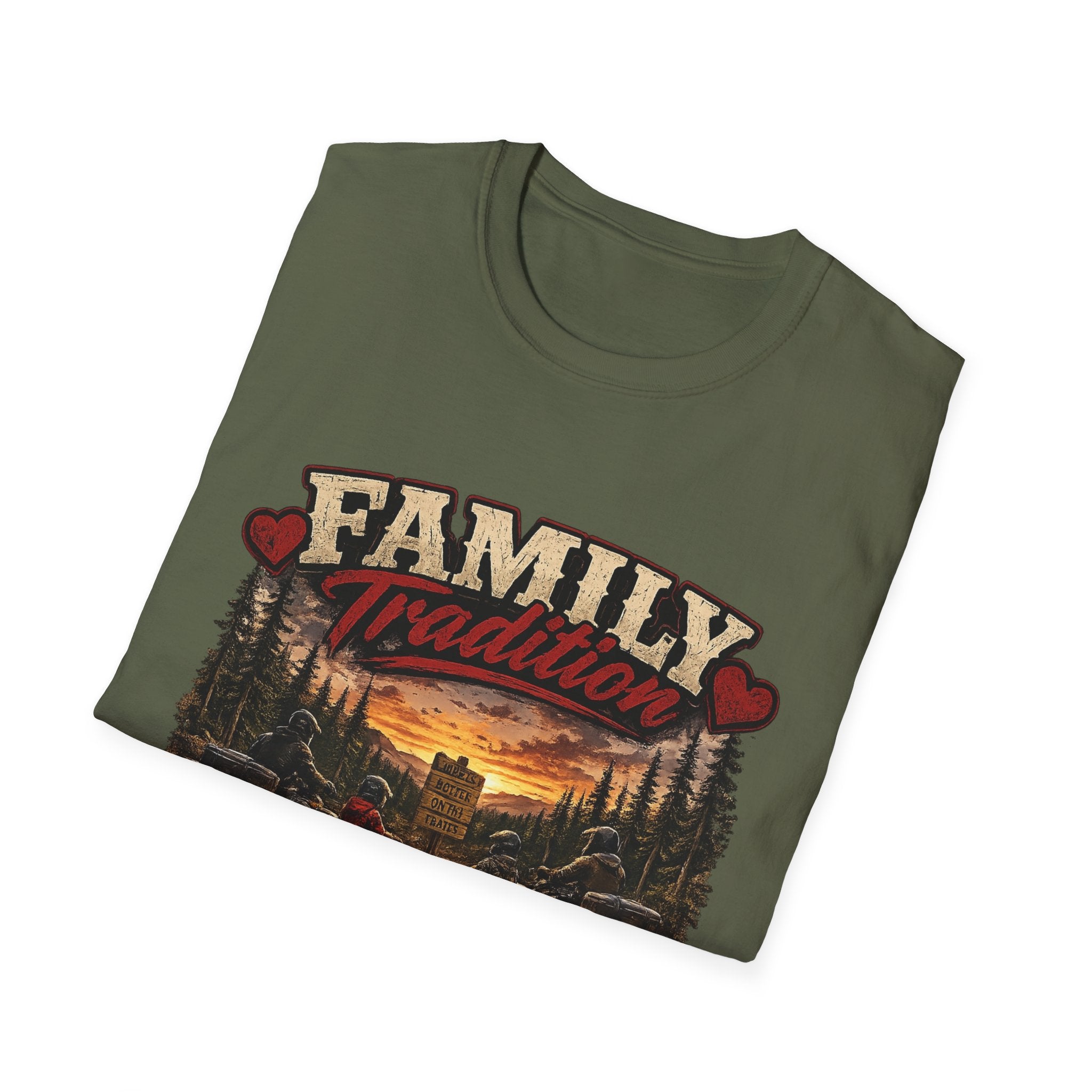 Family Tradition T-Shirt — Vintage Cabin Sunset Graphic Tee