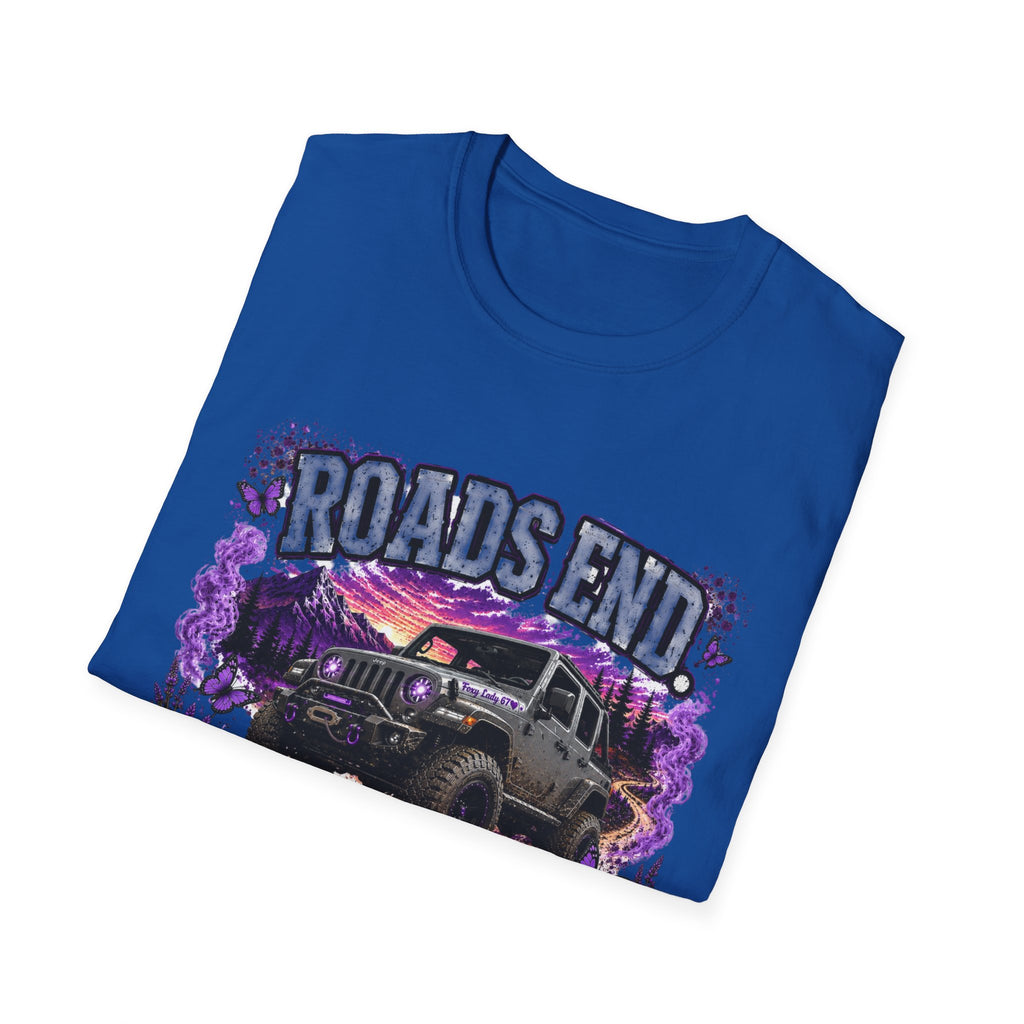 Roads End Jeep (Purple) Unisex Softstyle T-Shirt