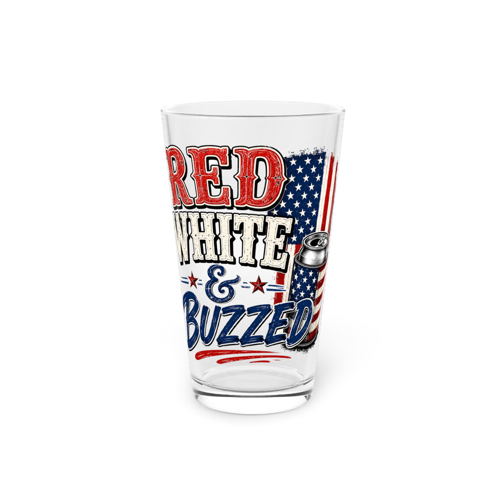 Red, White & Buzzed Pink 16oz Pint Glass