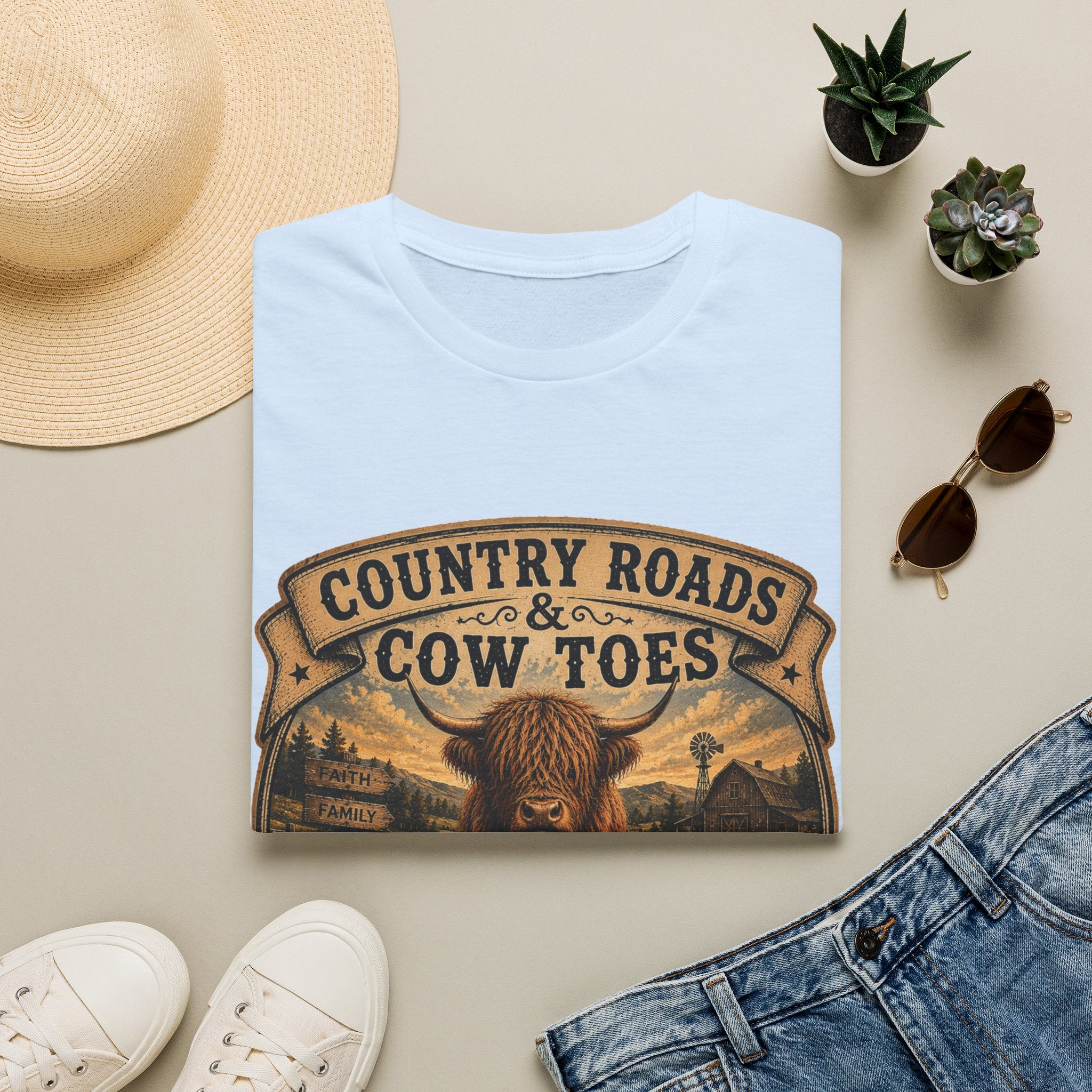 Country Roads Cow Toes Unisex Softstyle T-Shirt