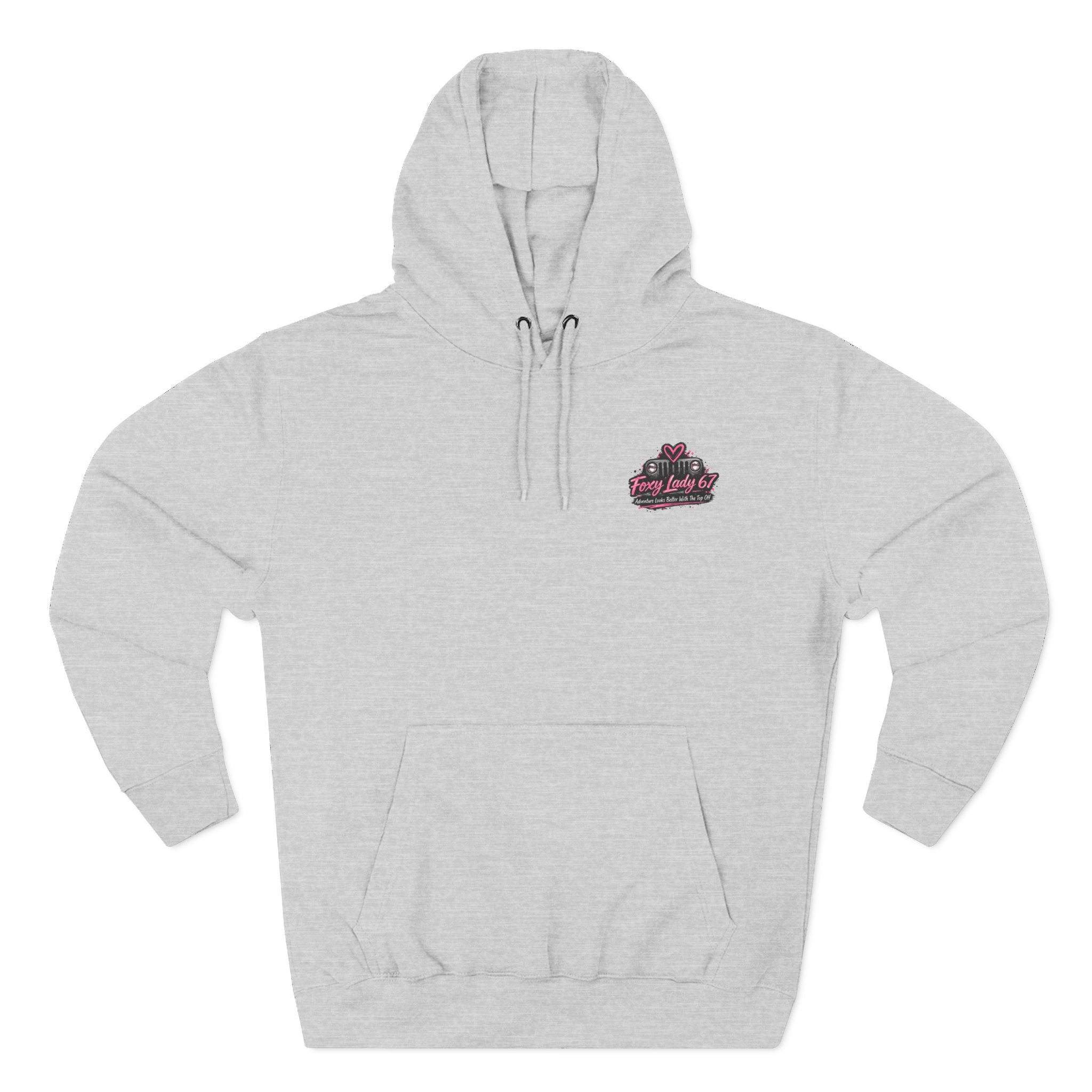 Let's Get Naked Jeep (design on front and back) Three-Panel Fleece Hoodie