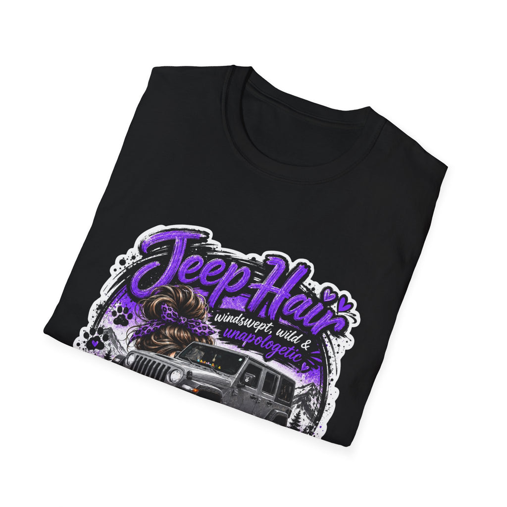 Jeep Hair Don't Care (Purple) Unisex Softstyle T-Shirt
