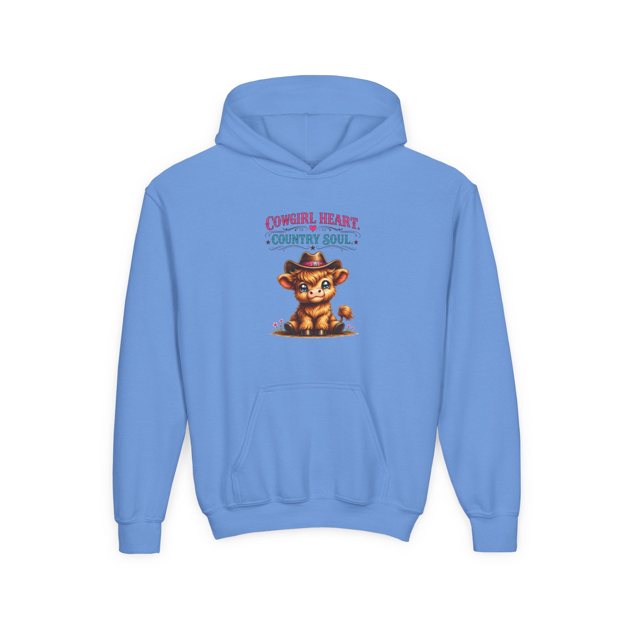 Cowgirl Heart Country Soul Youth Heavy Blend Hooded Sweatshirt