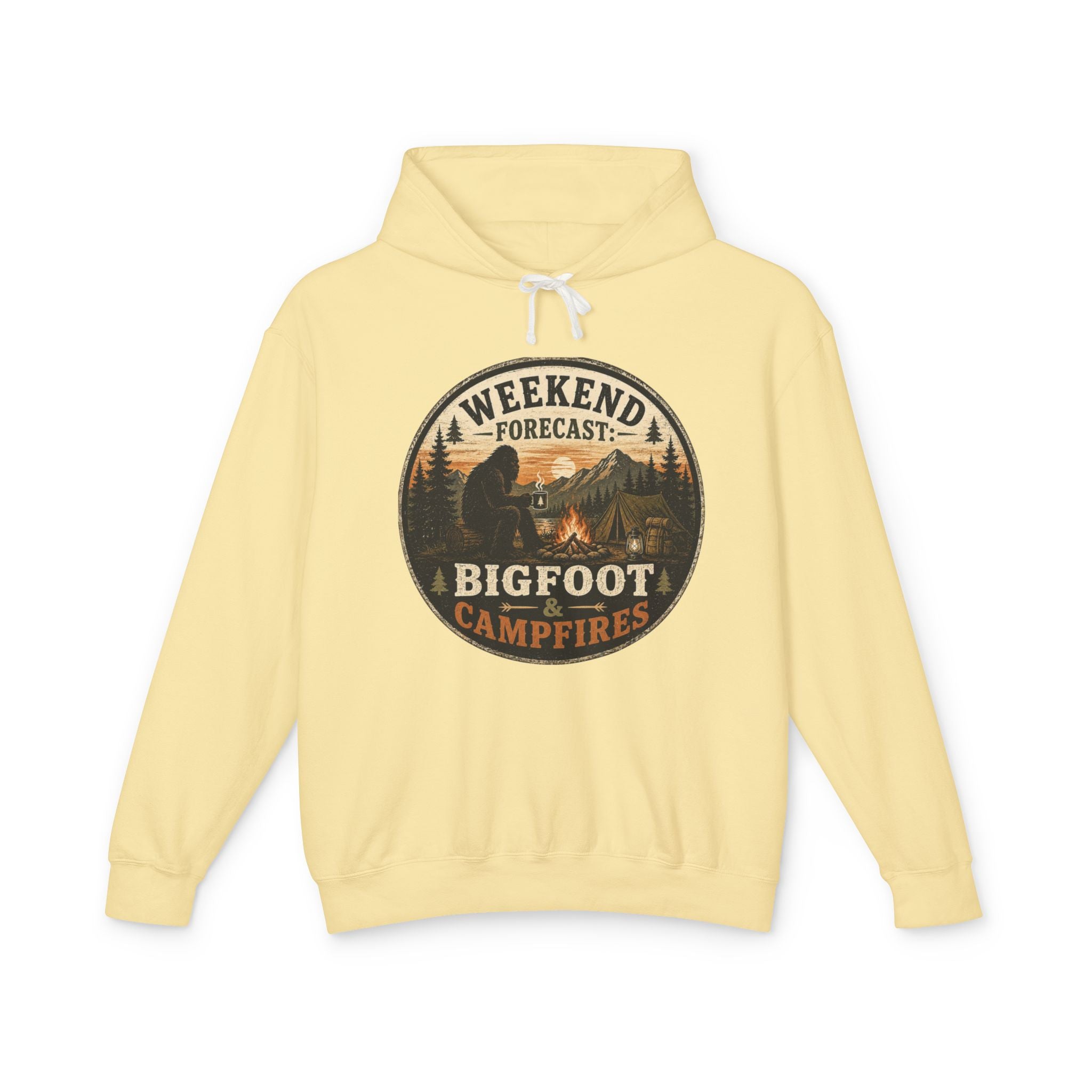 Weekend Forecast Bigfoot & Campfires Hooded Sweatshirt