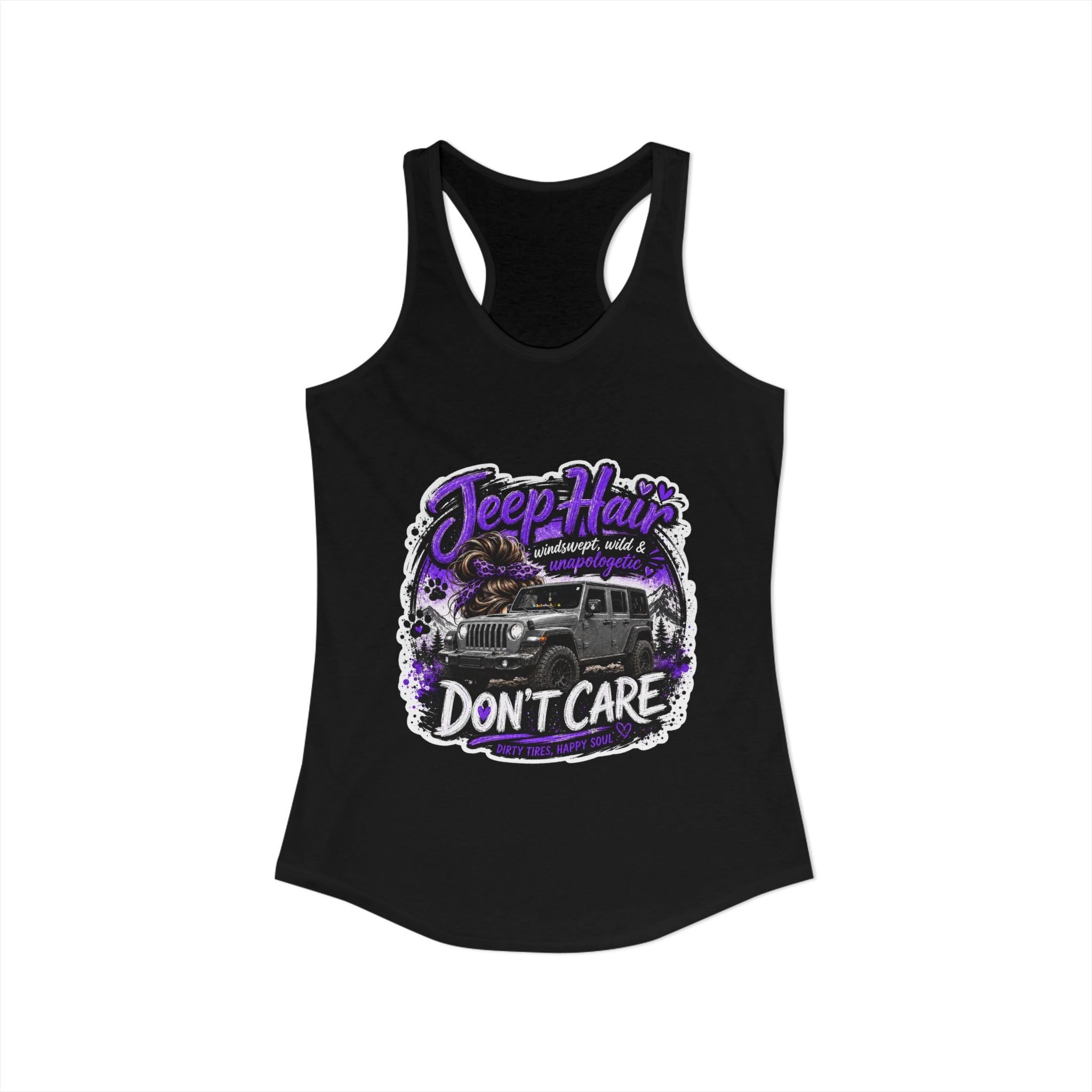 Jeep Hair Don't Care Jeep Women's Ideal Racerback Tank
