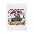 "Dirt Road Kid: Raised on Trucks & Adventure" Retro Truck Throw — Velveteen Blanket