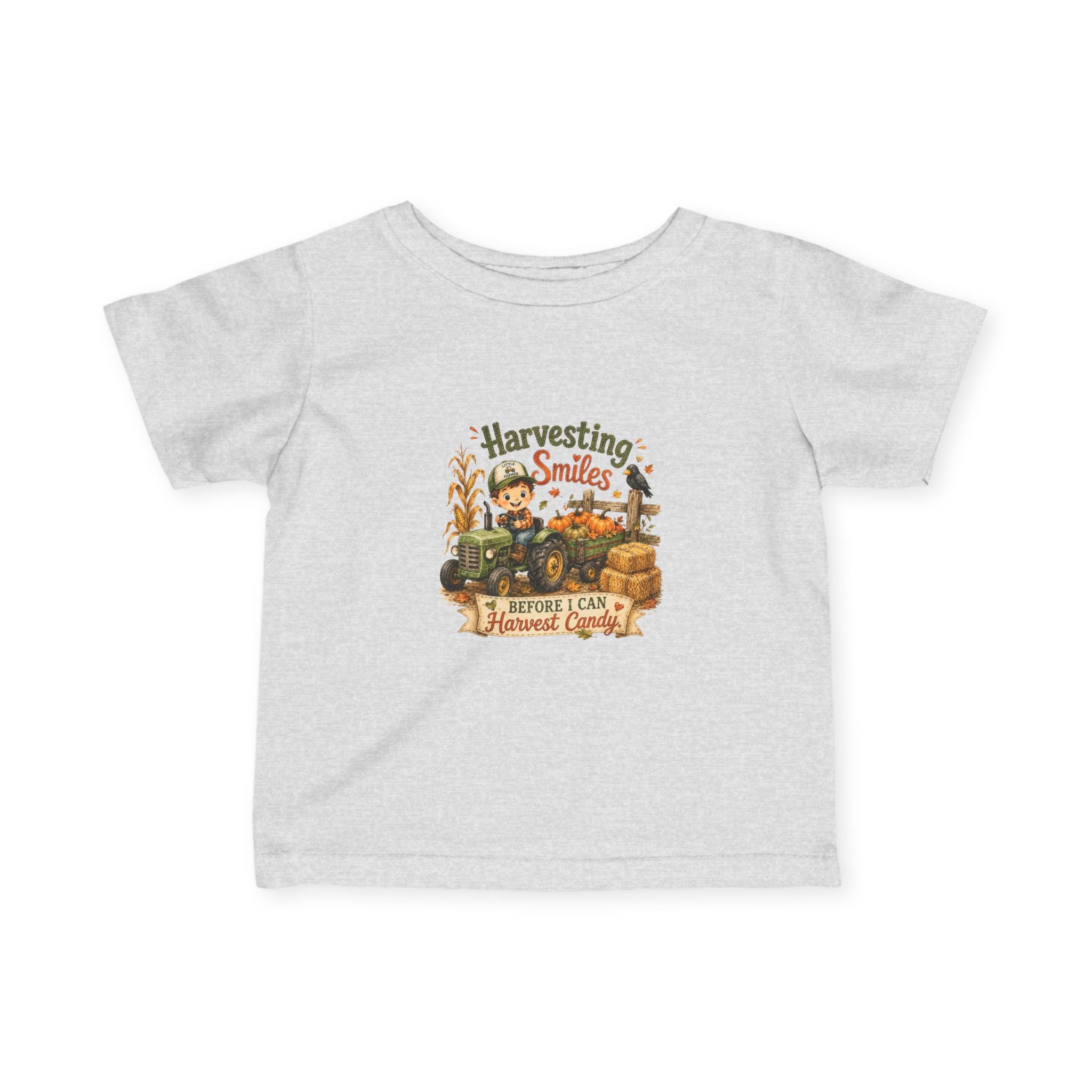 "Harvesting Smiles" Fall Tractor Baby Shirt — Infant Tee