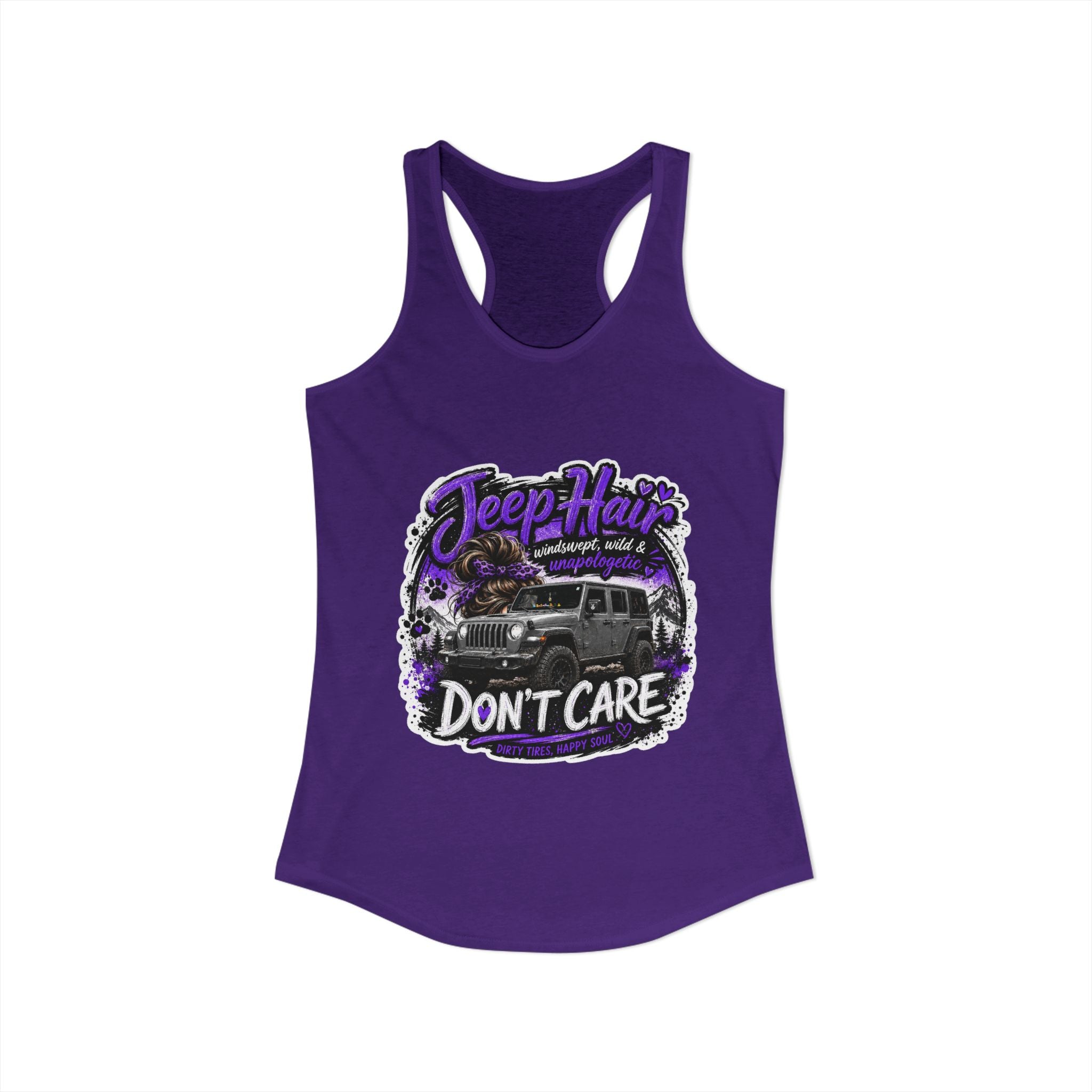 Jeep Hair Don't Care Jeep Women's Ideal Racerback Tank