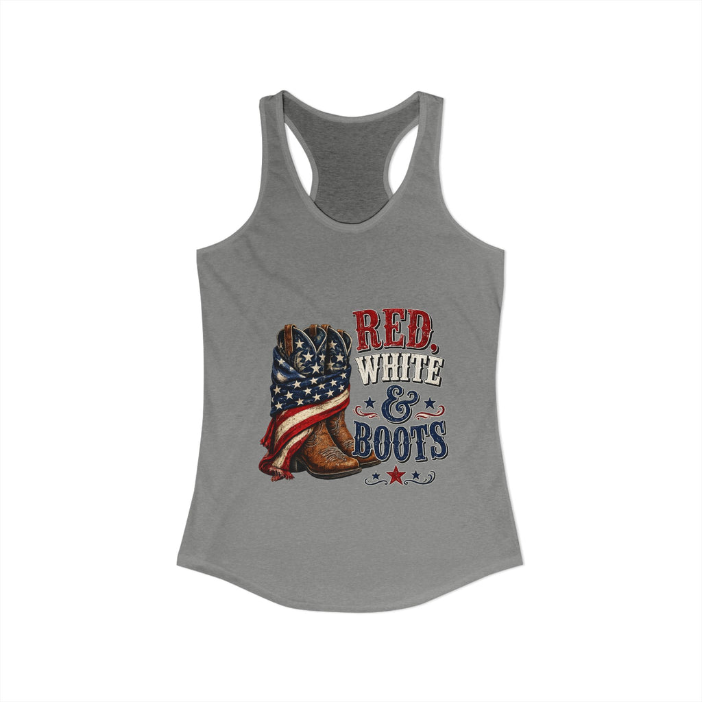 Red, White, & Boots Women's Ideal Racerback Tank