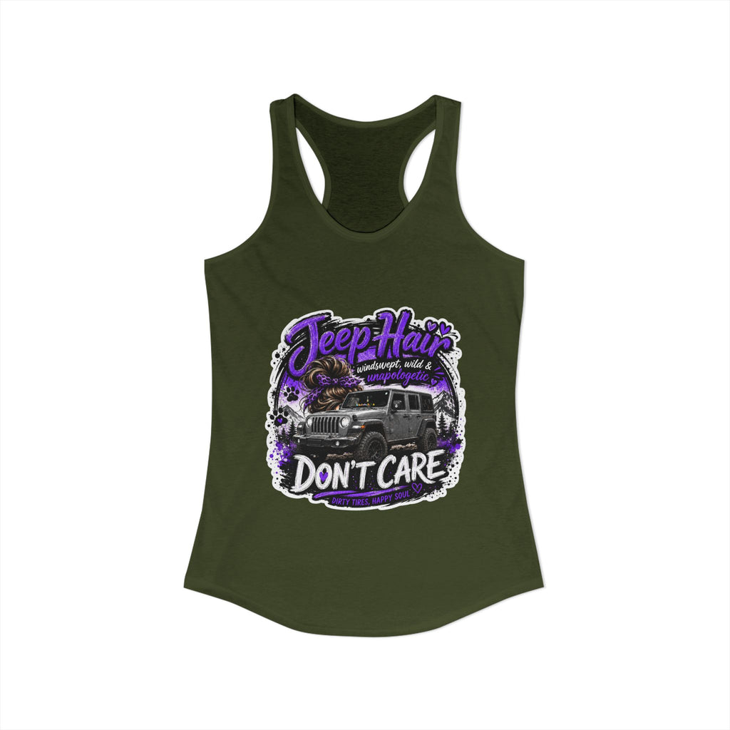 Jeep Hair Don't Care Jeep Women's Ideal Racerback Tank