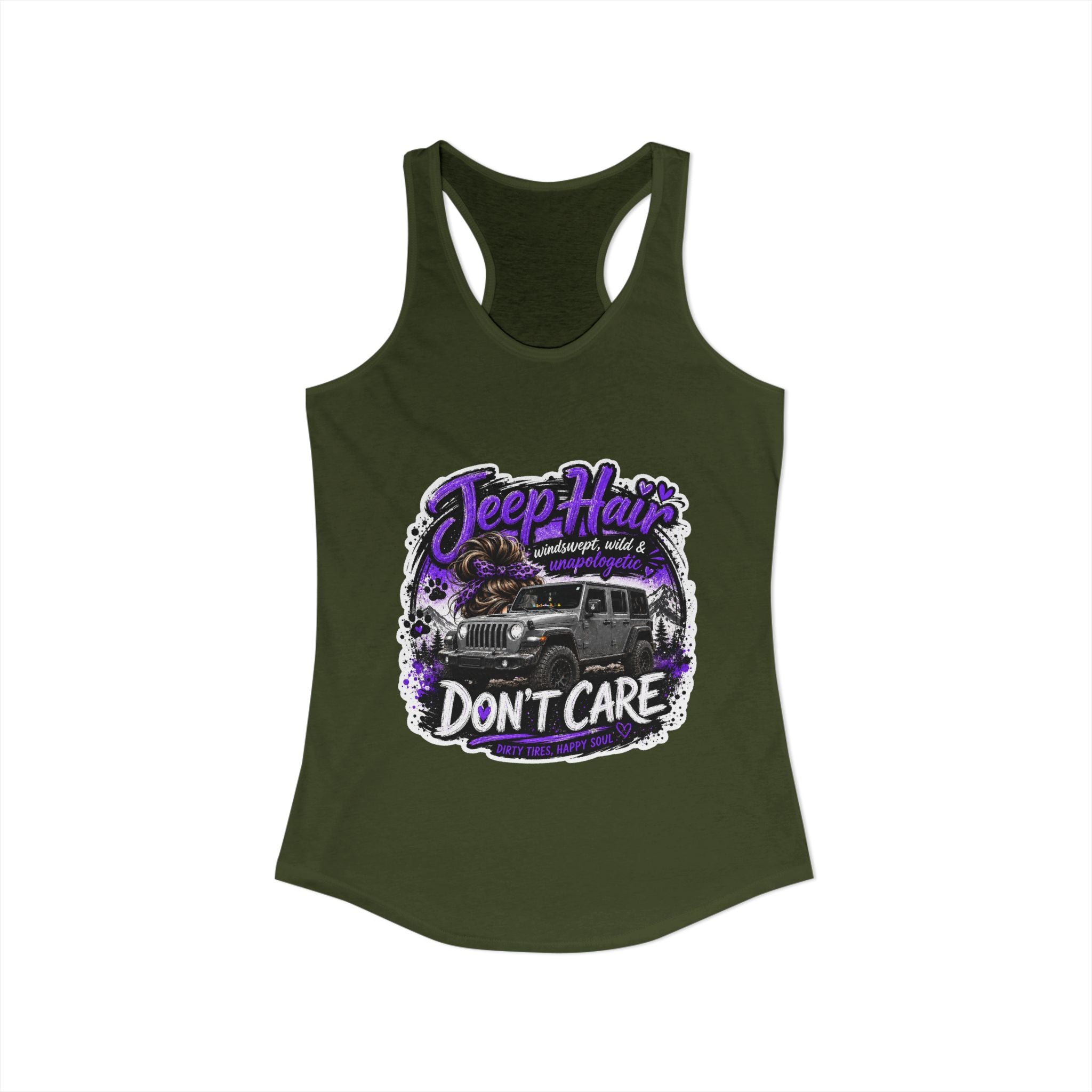 Jeep Hair Don't Care Jeep Women's Ideal Racerback Tank