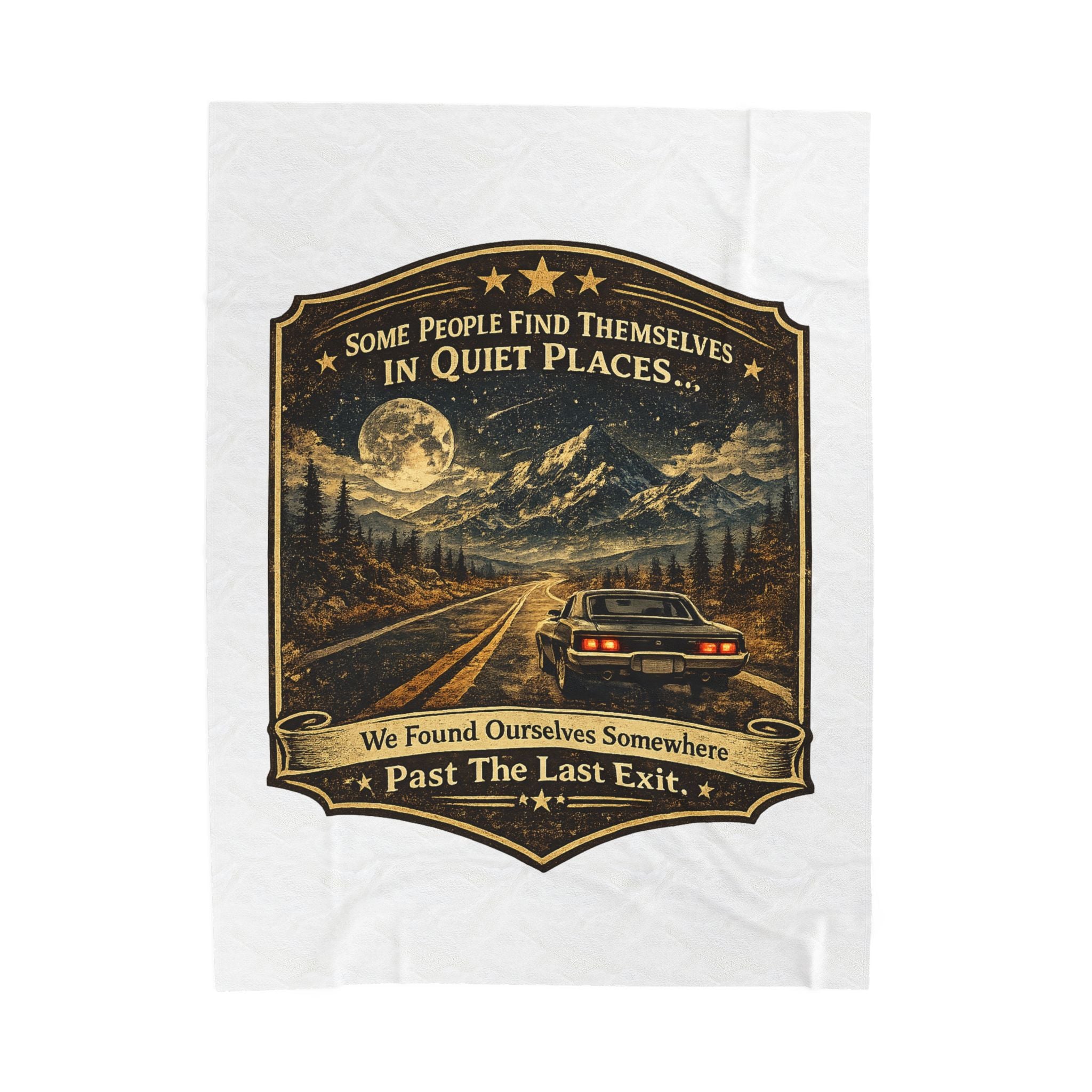 'Some People Find Themselves in Quiet Places' Scenic Road trip Throw - Velveteen Plush Blanket