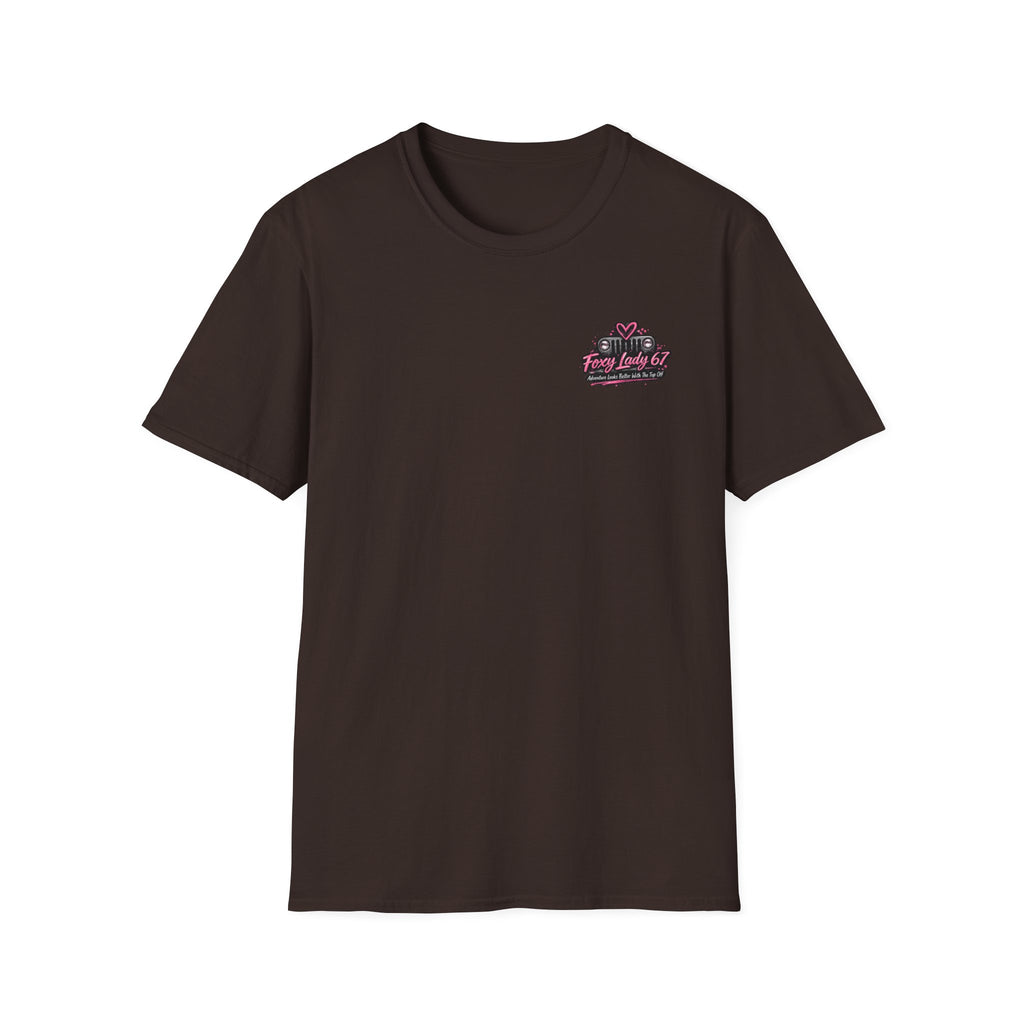 Lets Get Naked Jeep (design on front and back) Softstyle T-Shirt