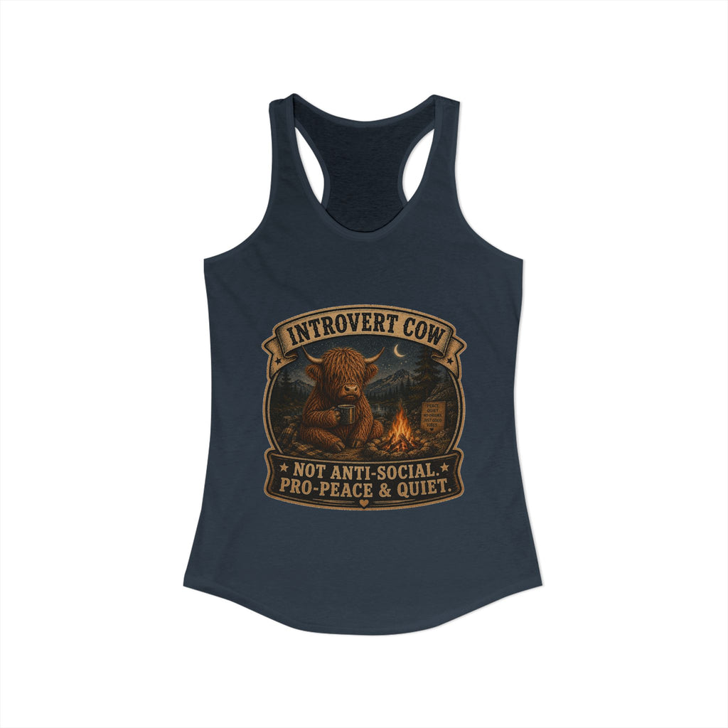 Introvert Highland Cow Women's Ideal Racerback Tank