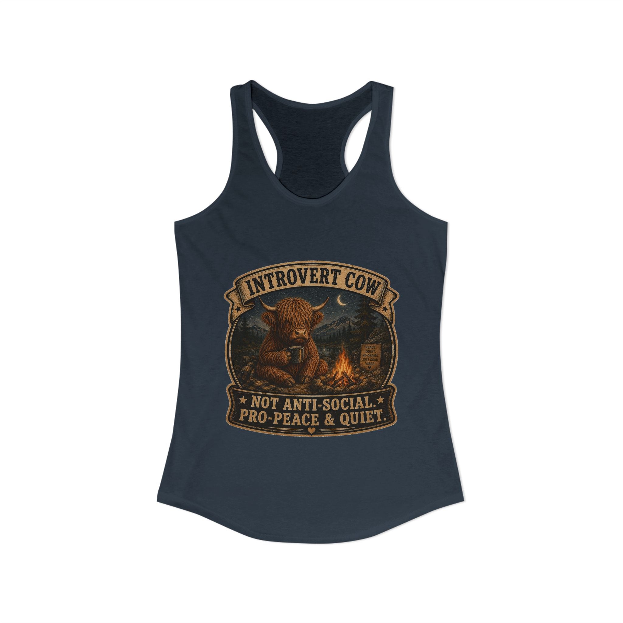 Introvert Highland Cow Women's Ideal Racerback Tank