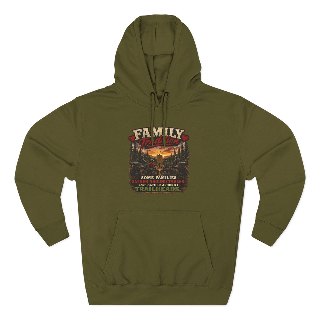 Family Campfire Hoodie — 'Family: Home, Campfire, Tradition' Vintage Outdoor Pullover