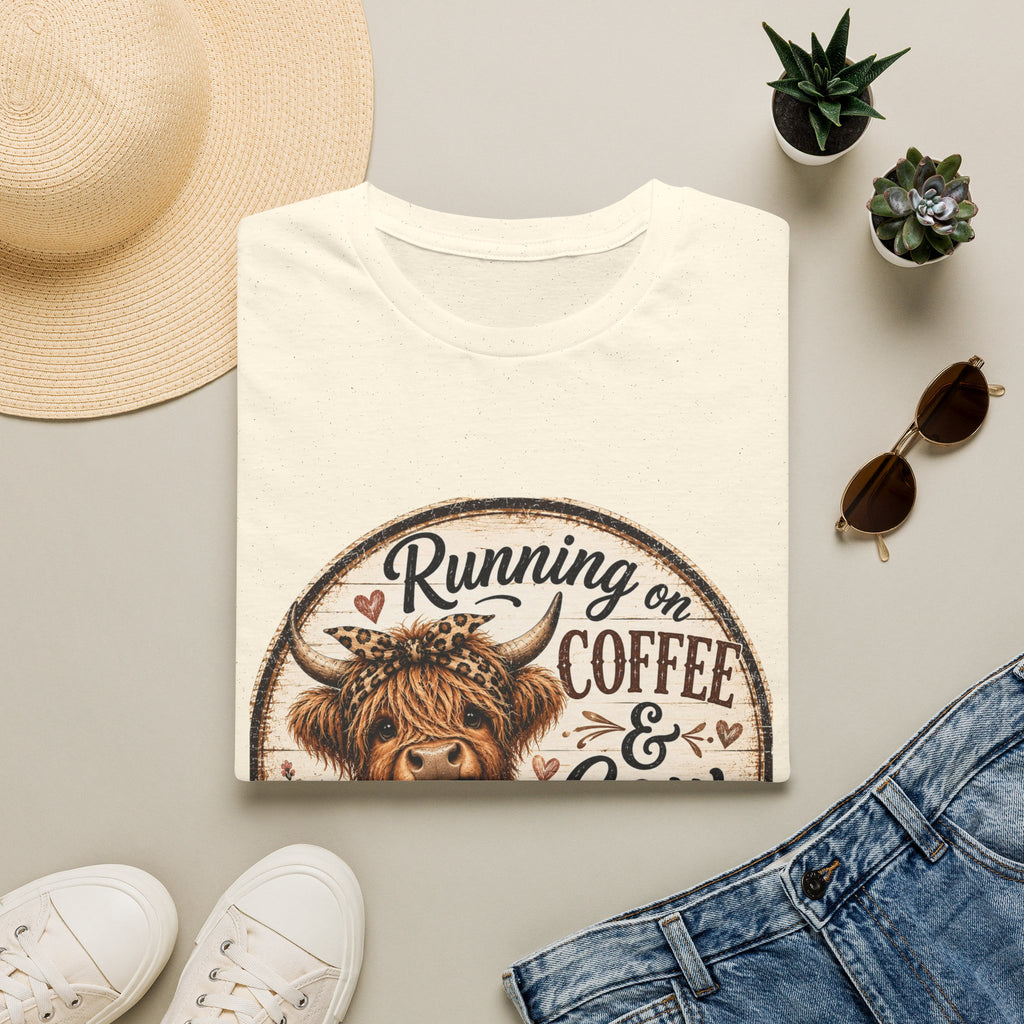 Running on Coffee & Cow Kisses - Unisex Softstyle T-Shirt