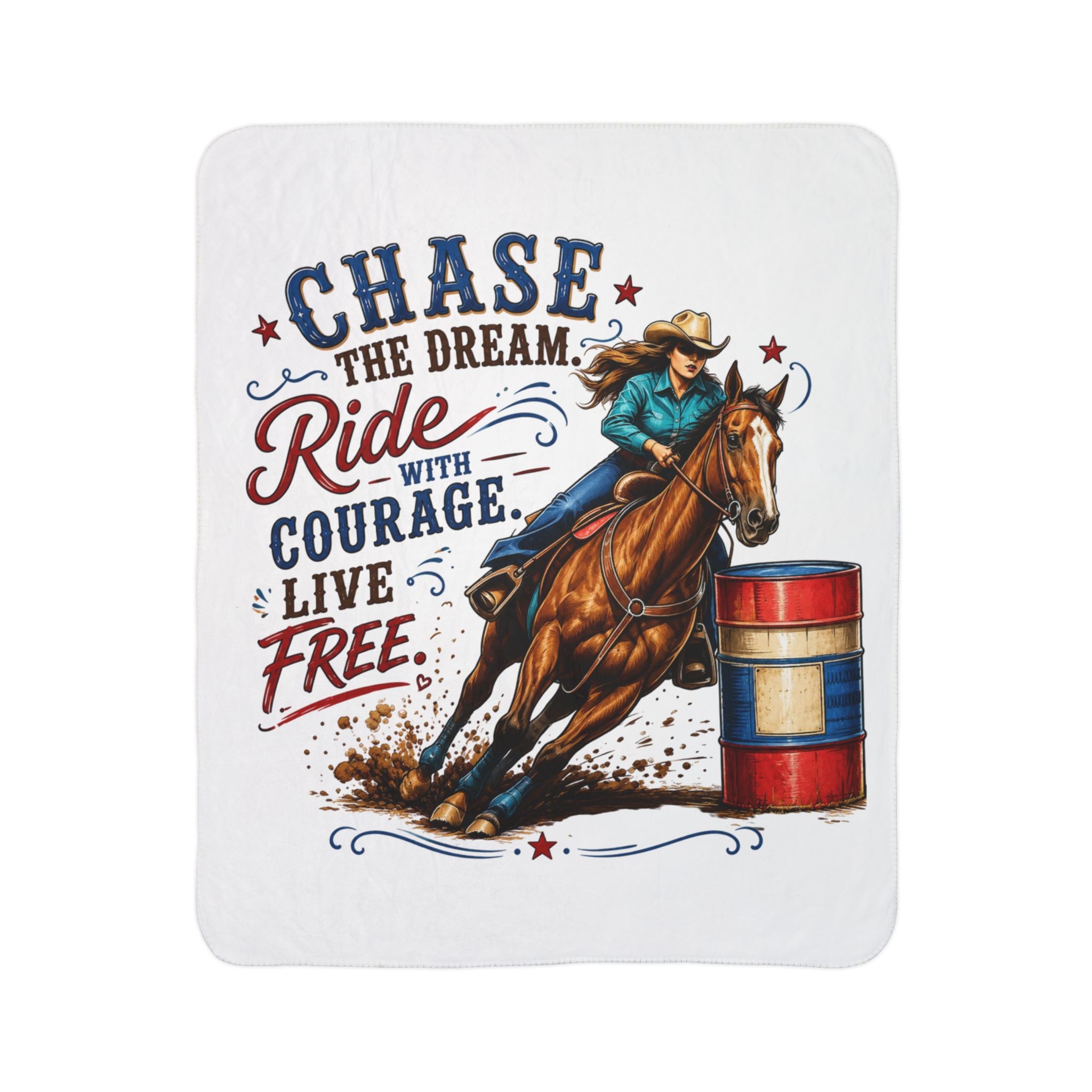 Chase the Dream Horse Fleece Sherpa Blanket