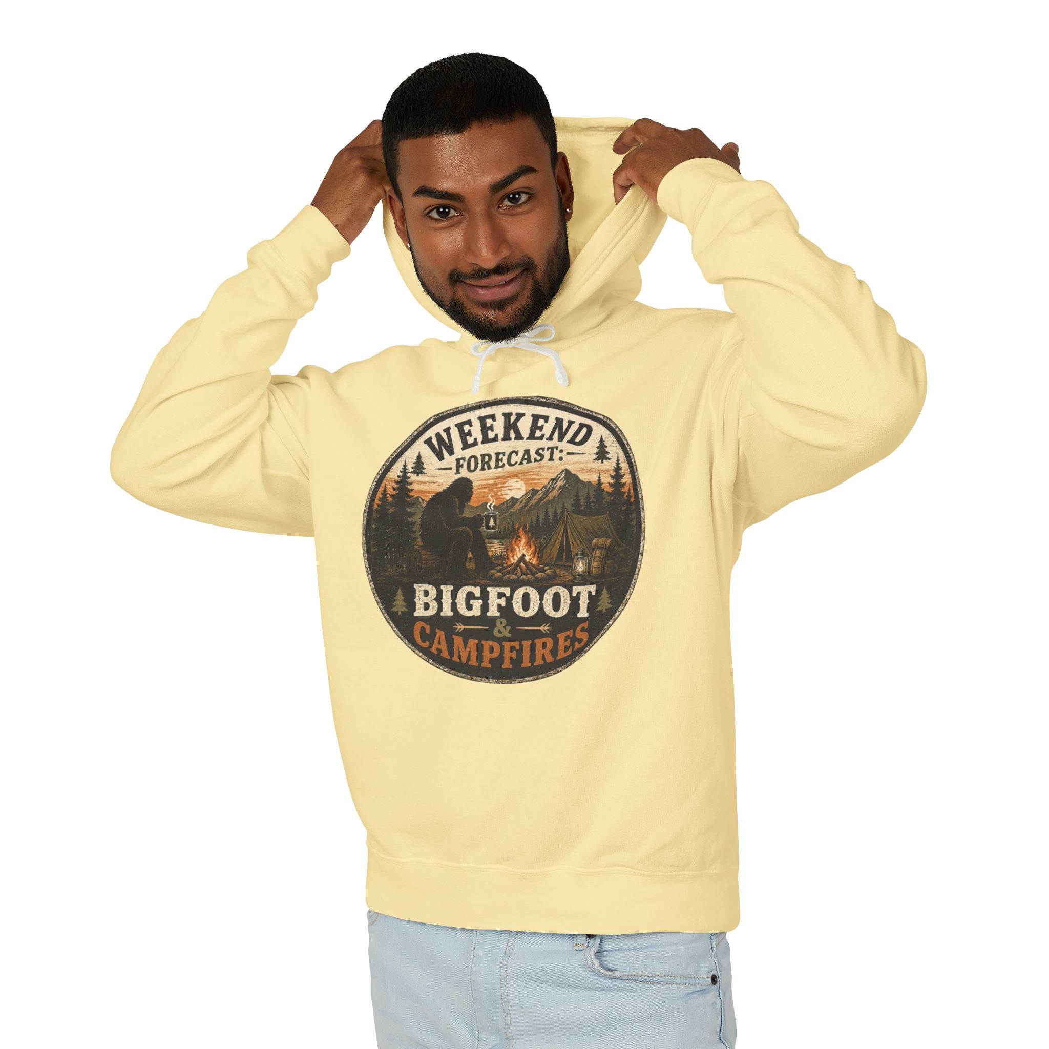 Weekend Forecast Bigfoot & Campfires Hooded Sweatshirt
