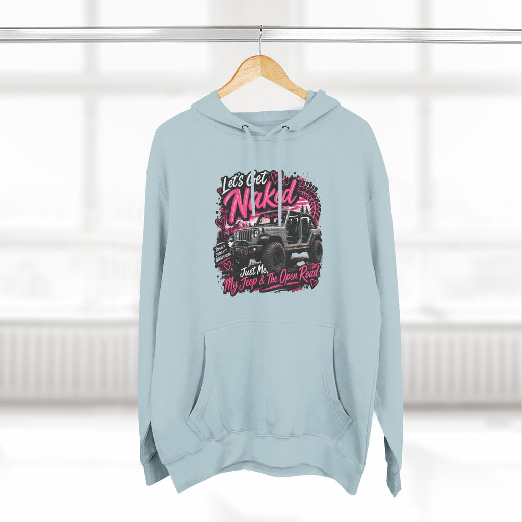 Jeep 'Let's Get Naked' Graphic Hoodie — Off-Road Adventure Pullover