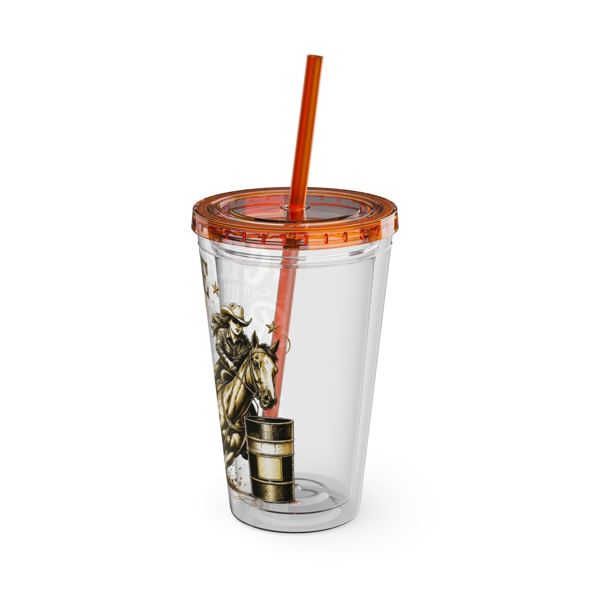 Inspirational Horse Tumbler with Straw — "Chase the Dream, Ride with Courage" 16oz